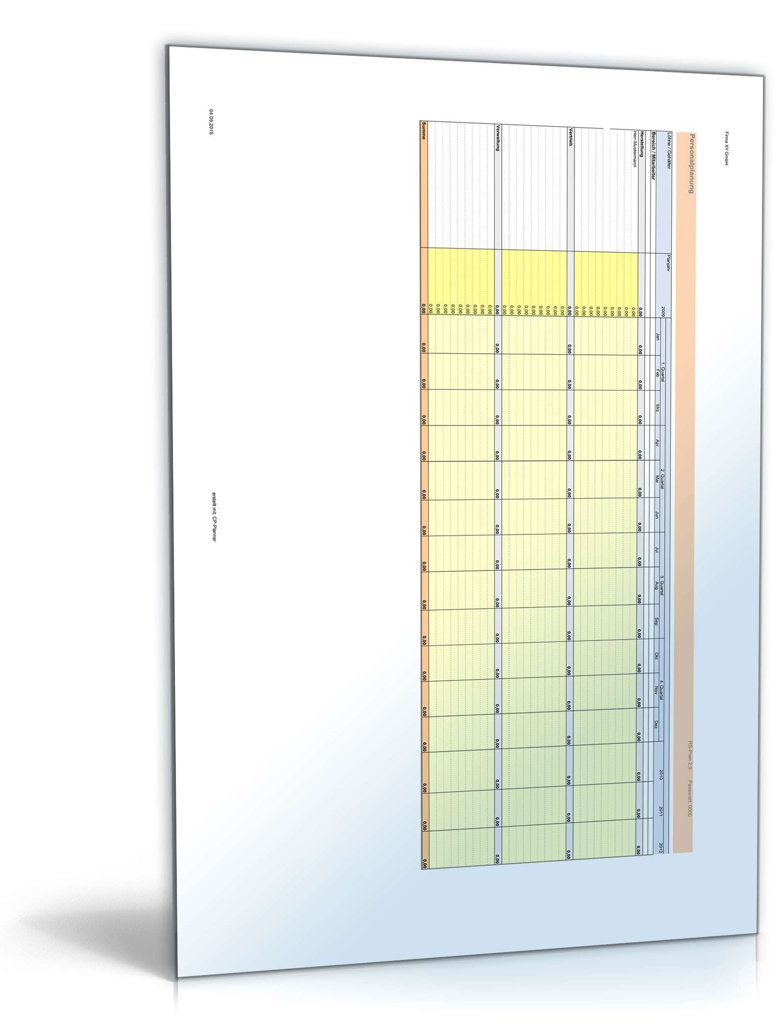 Unternehmensplanung Excel. Seite: 14