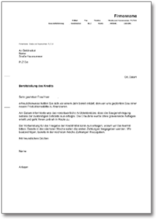 Bitte um Kreditabruf Word