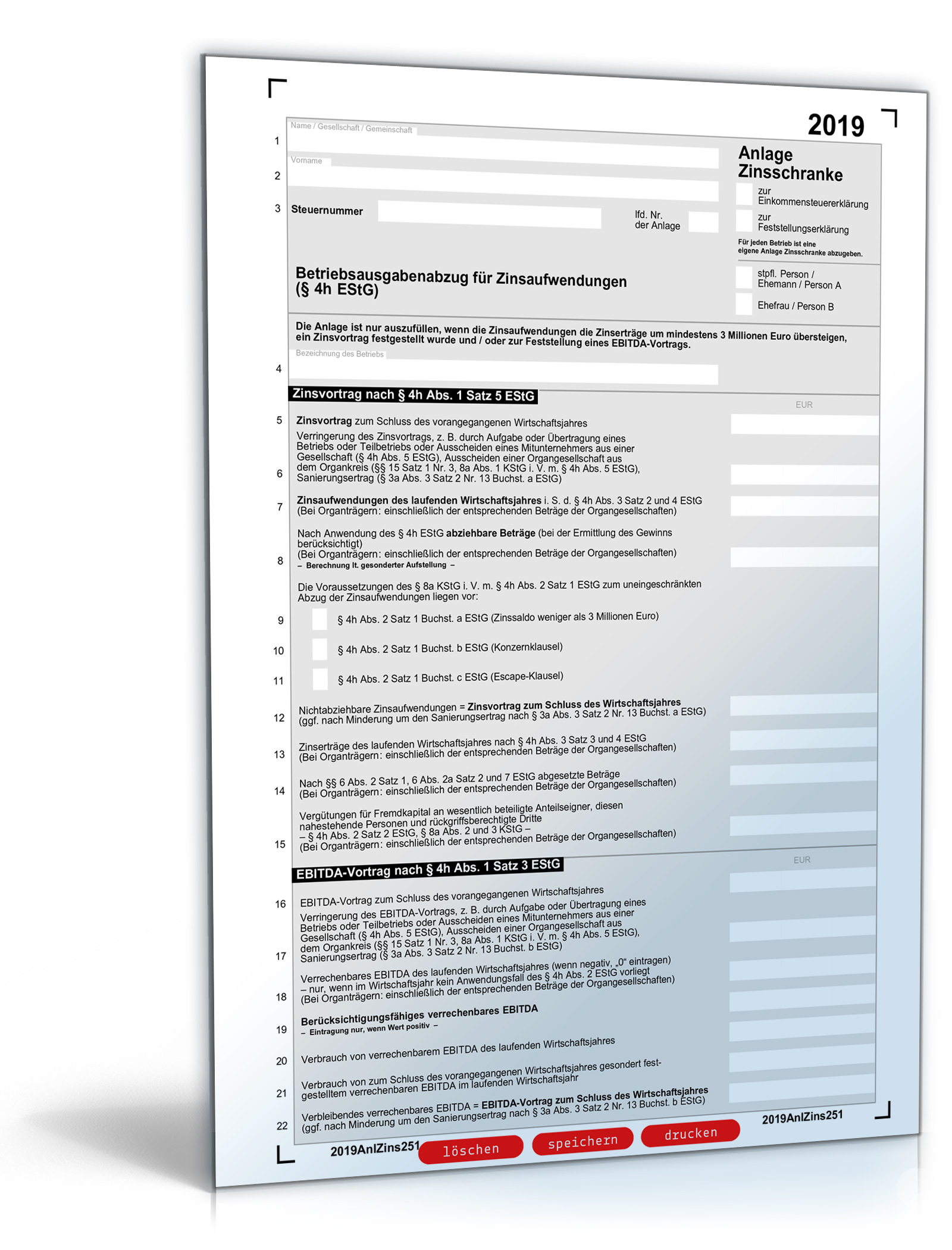 Anlage Zinsschranke 2019 PDF