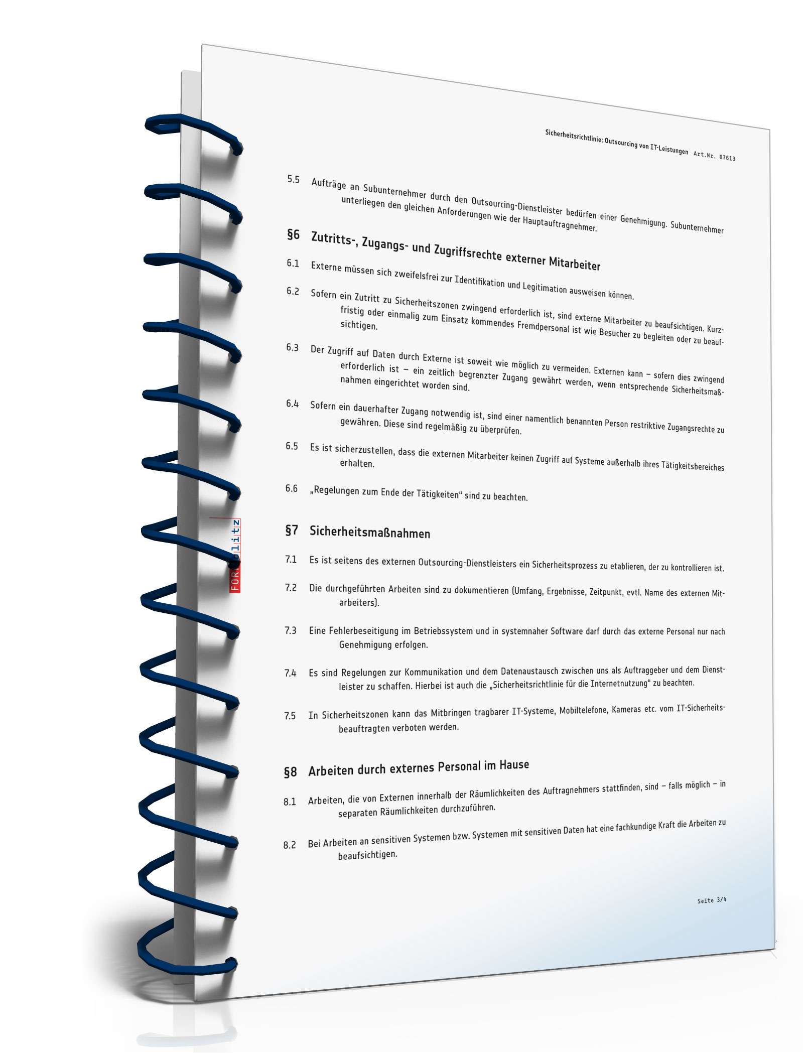 Sicherheitsrichtlinie Outsourcing von IT-Leistungen PDF. Seite: 4