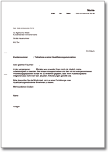 Anfrage an die Agentur für Arbeit Word