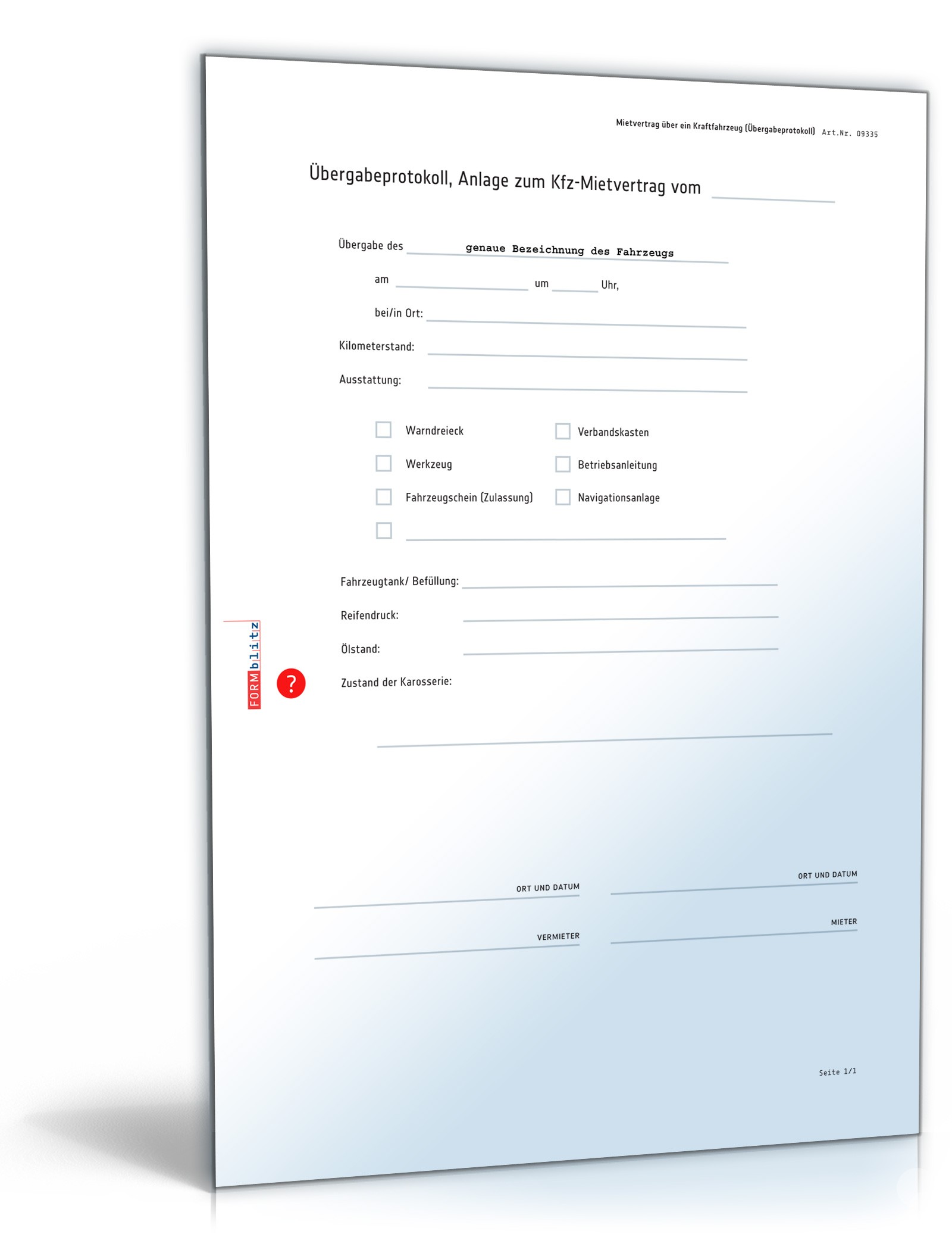 Kfz Mietvertrag PDF. Seite: 8