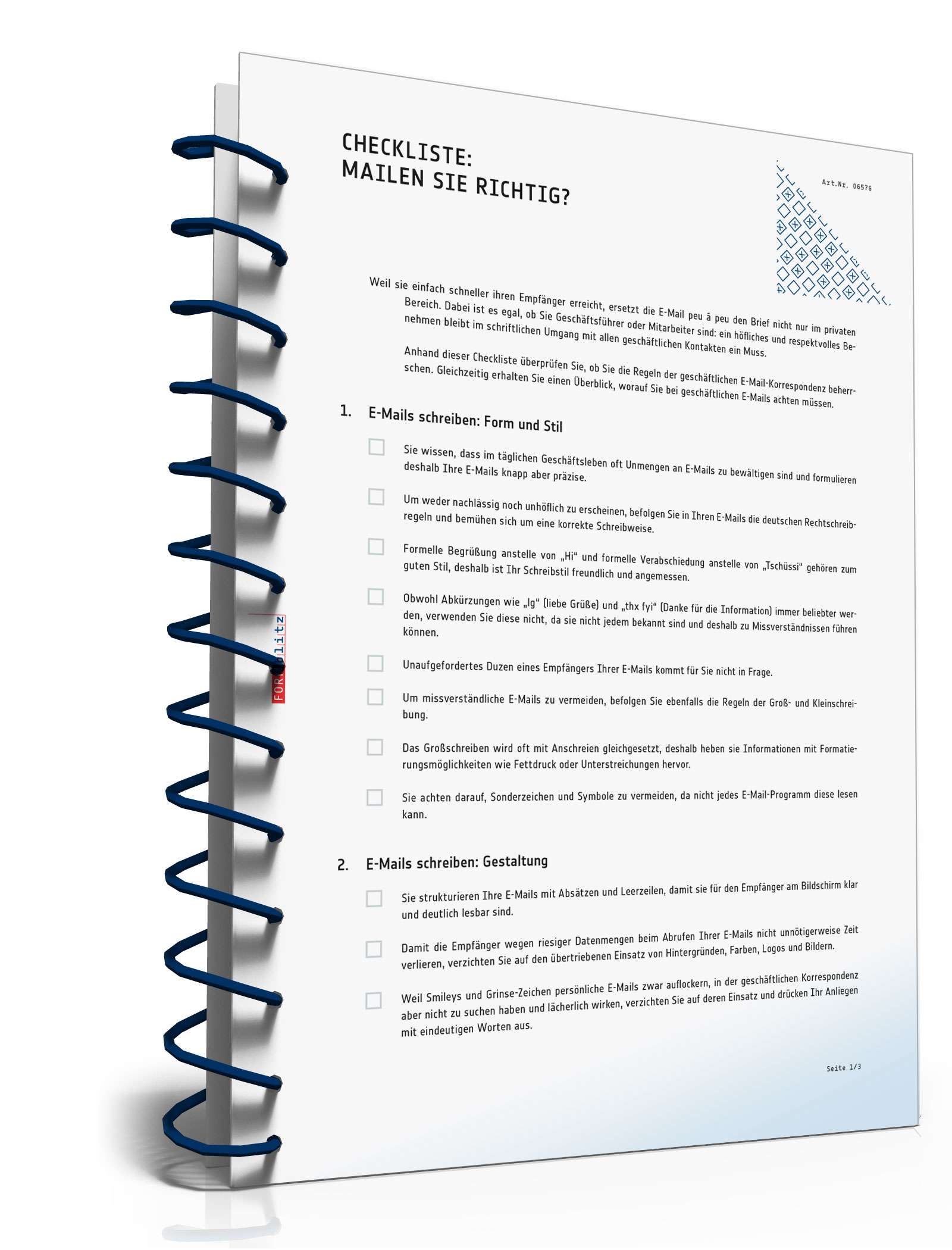 Checkliste E-Mail-Knigge Business PDF