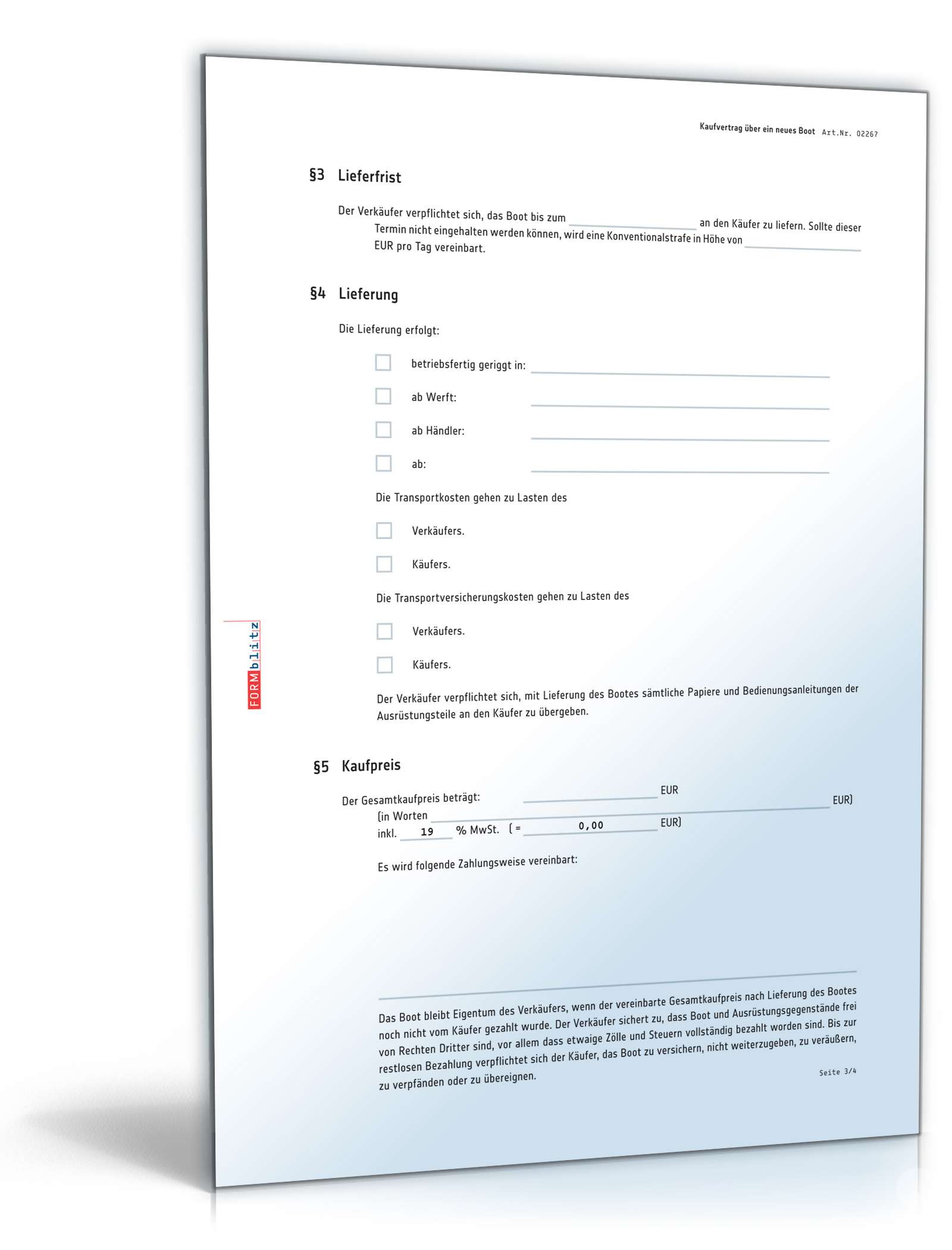 Kaufvertrag Boot PDF. Seite: 3