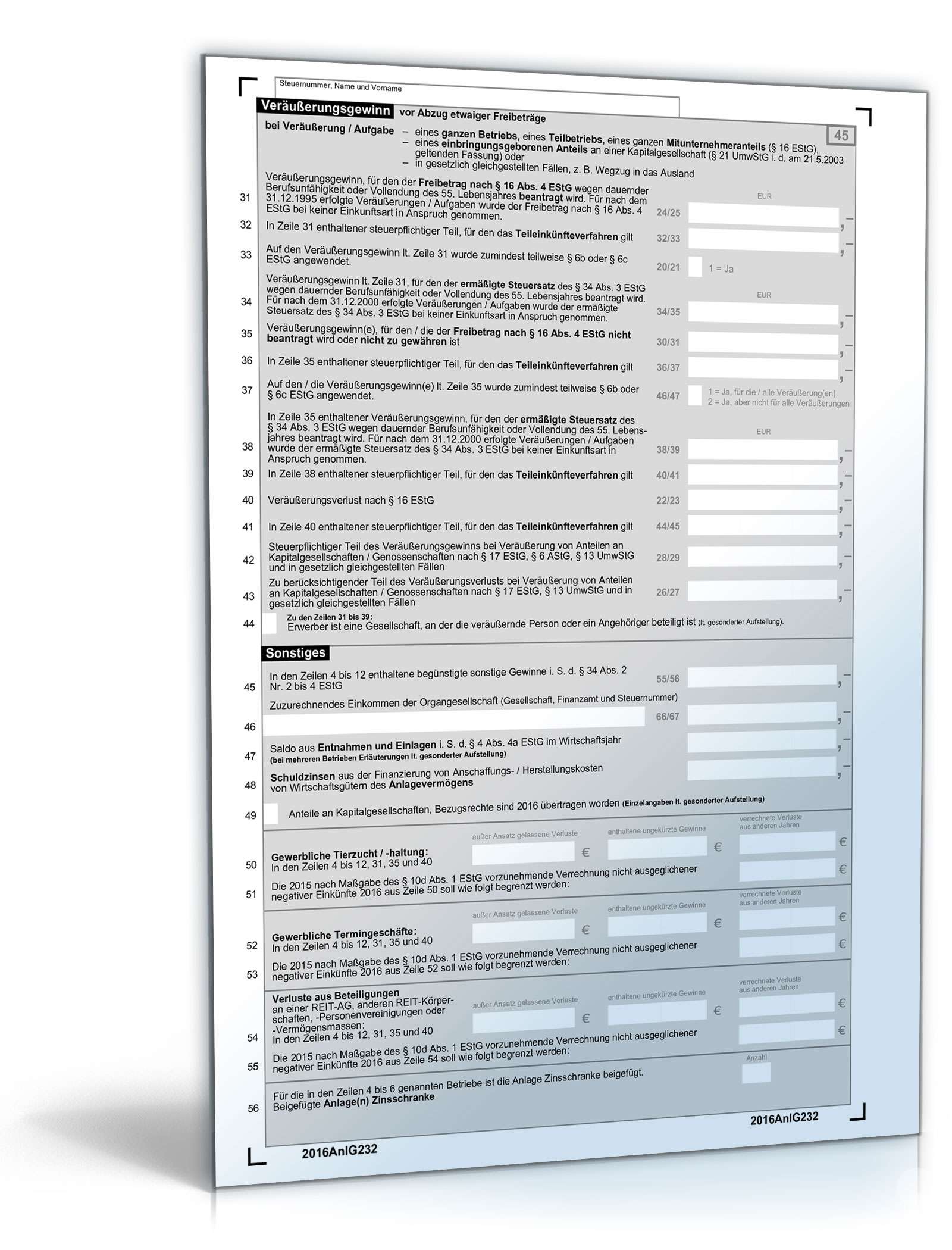 Anlage G 2016 PDF. Seite: 2