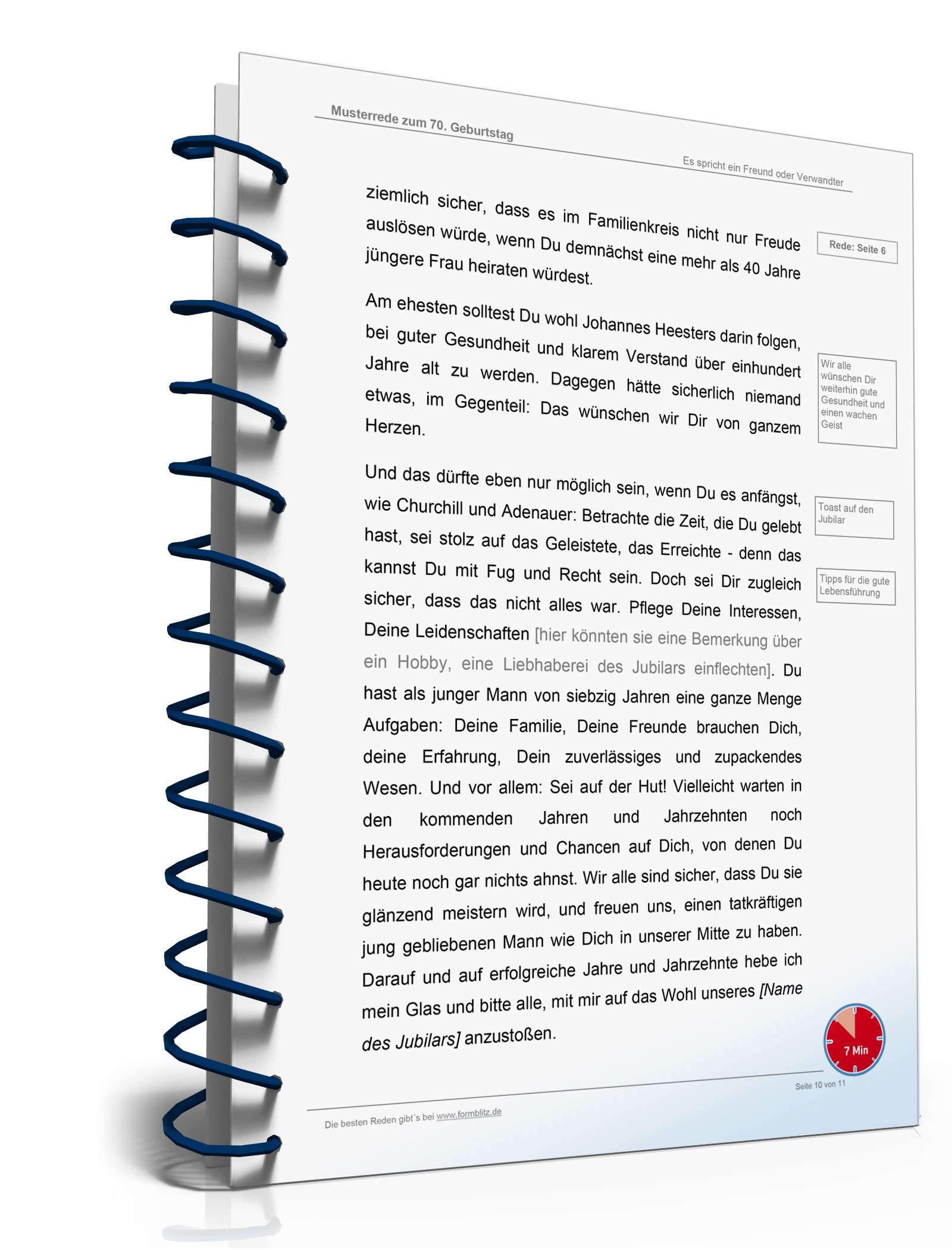 Rede zum 70. Geburtstag eines männlichen Jubilar Word. Seite: 10