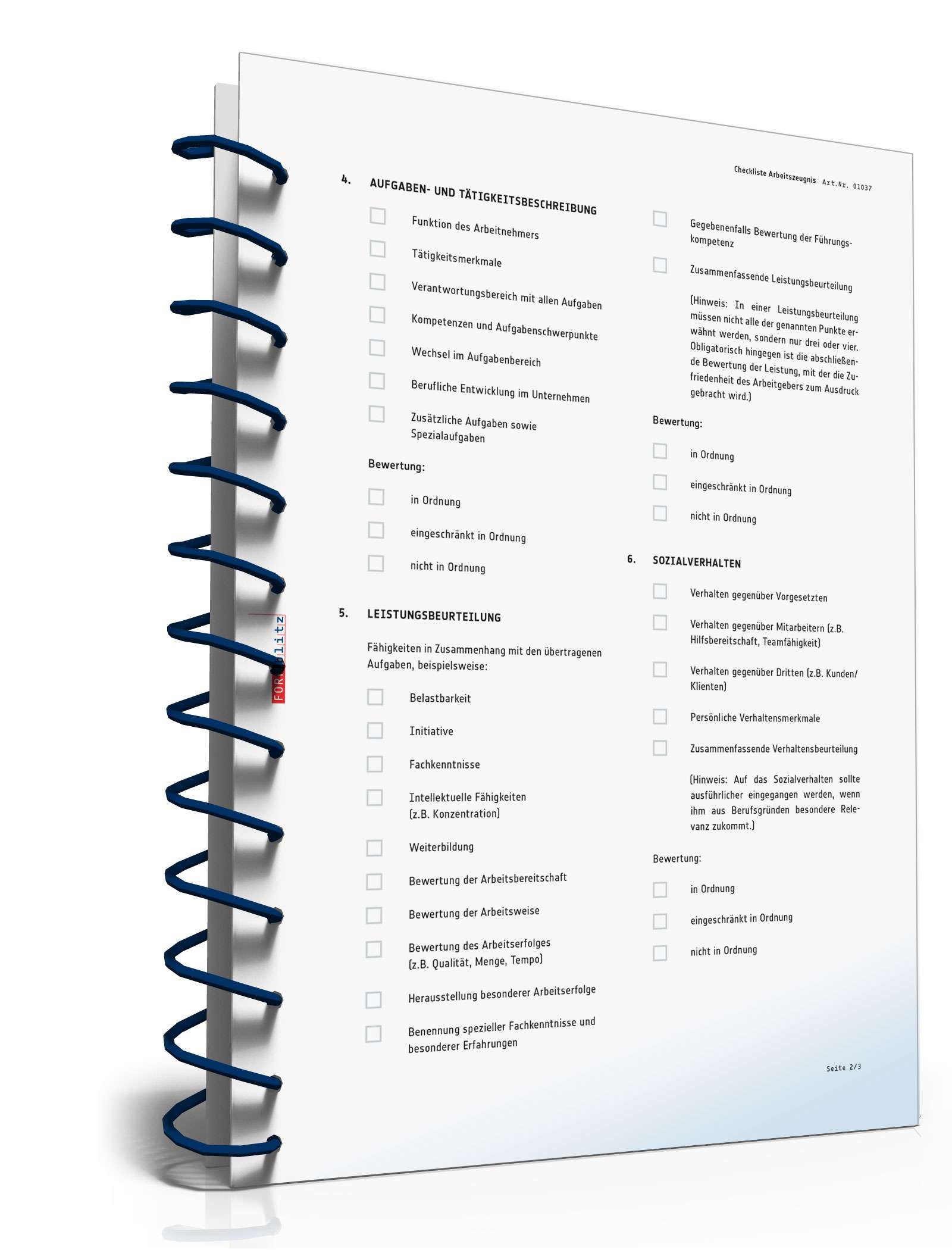 Checkliste für ein Arbeitszeugnis PDF. Seite: 2