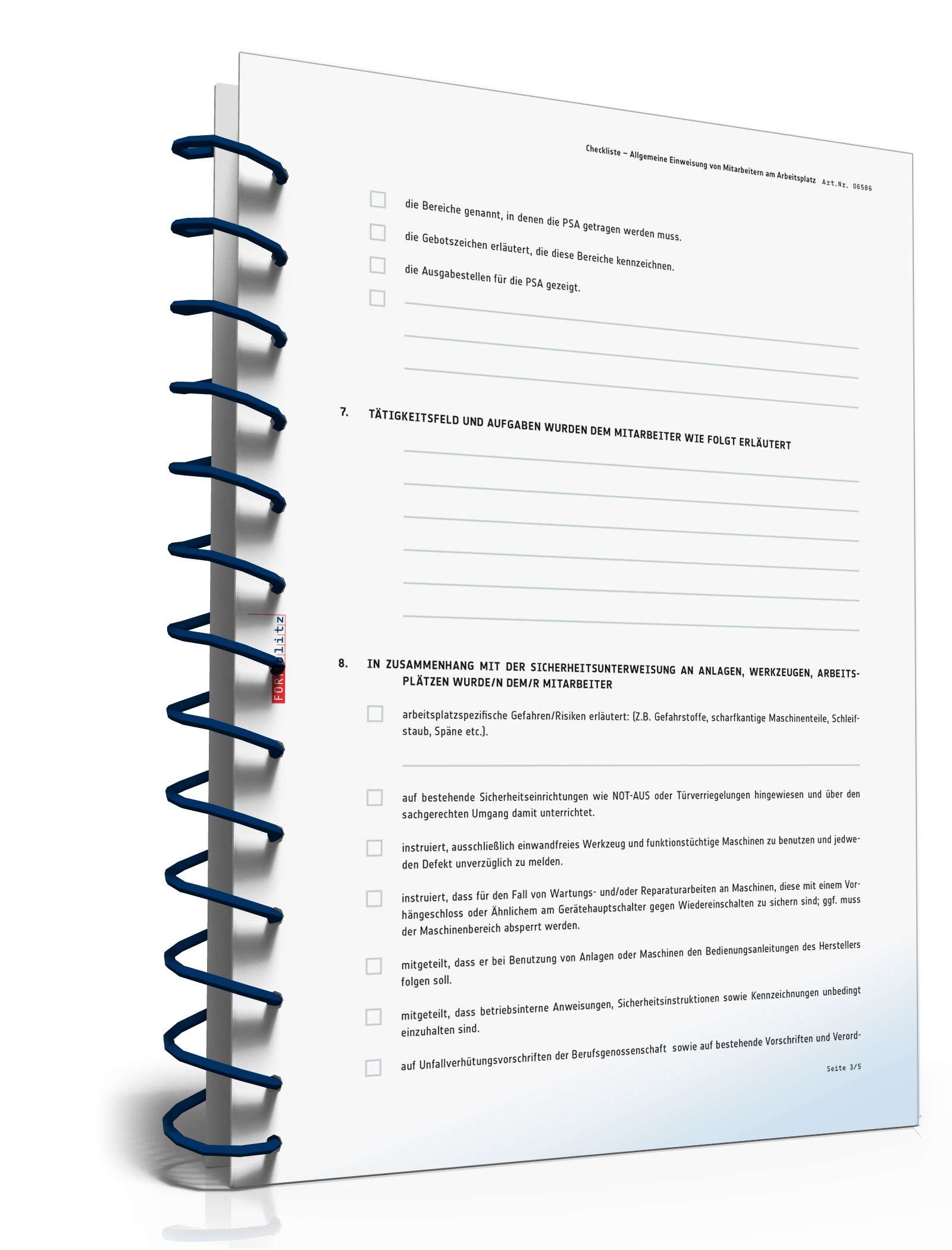 Checkliste Allgemeine Unterweisung Mitarbeiter PDF. Seite: 3