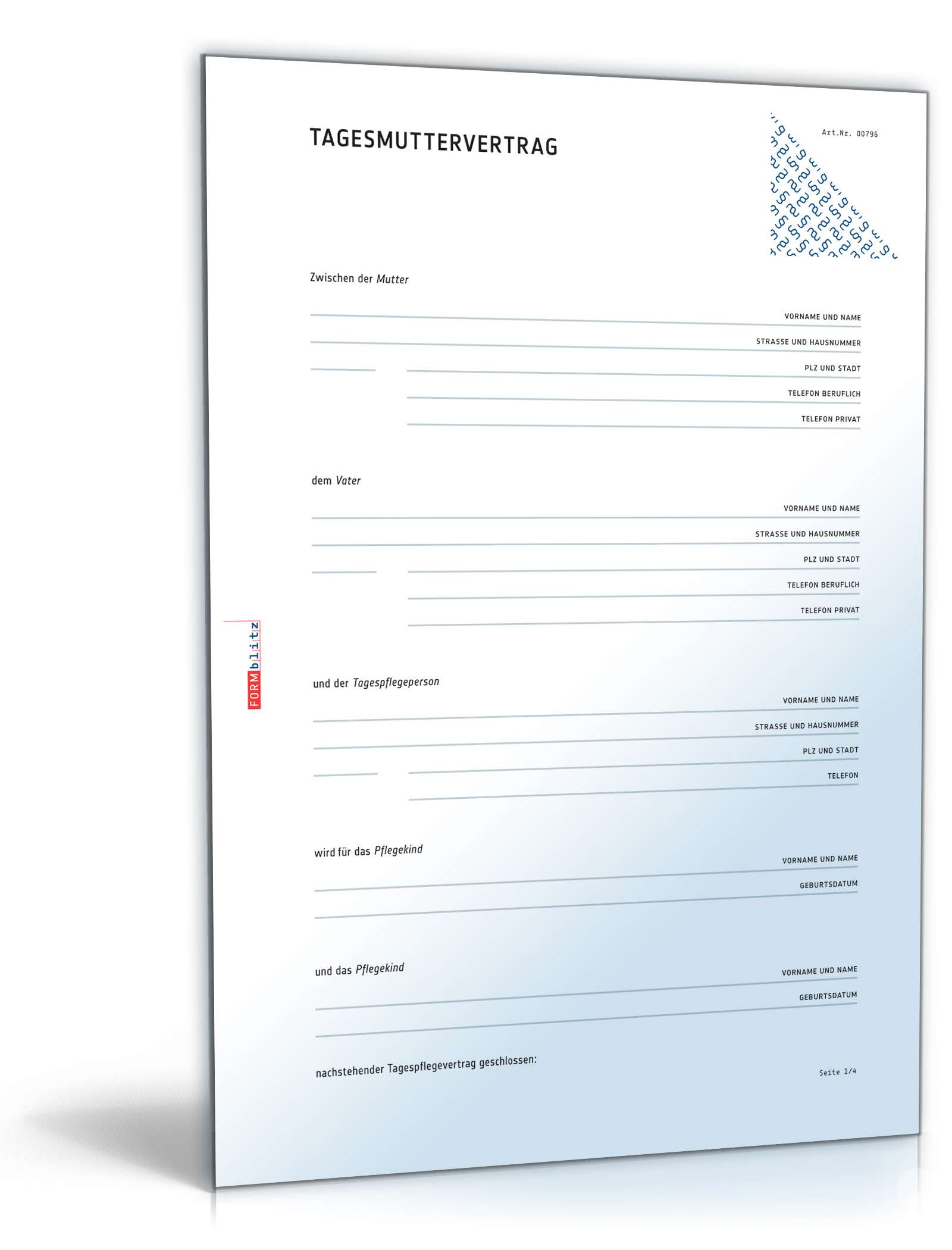 Tagesmuttervertrag PDF