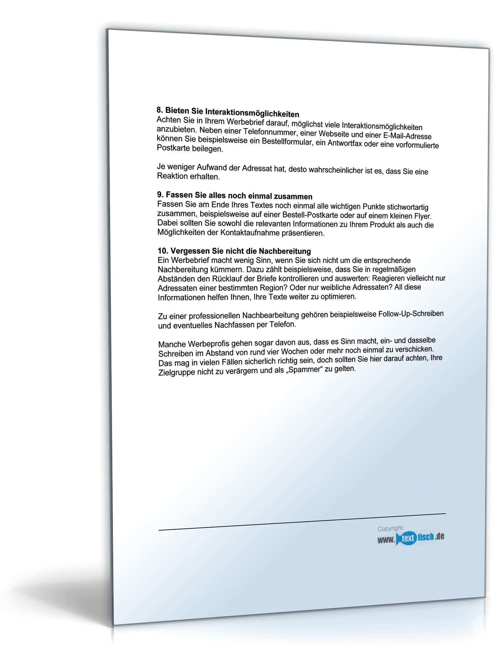 Begleitbrief zum Werbebrief Schlüsseldienst PDF. Seite: 6