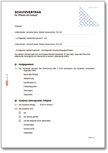 Schutzvertrag Pferde Word