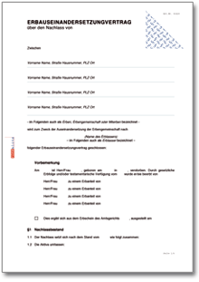Erbauseinandersetzungsvertrag Word