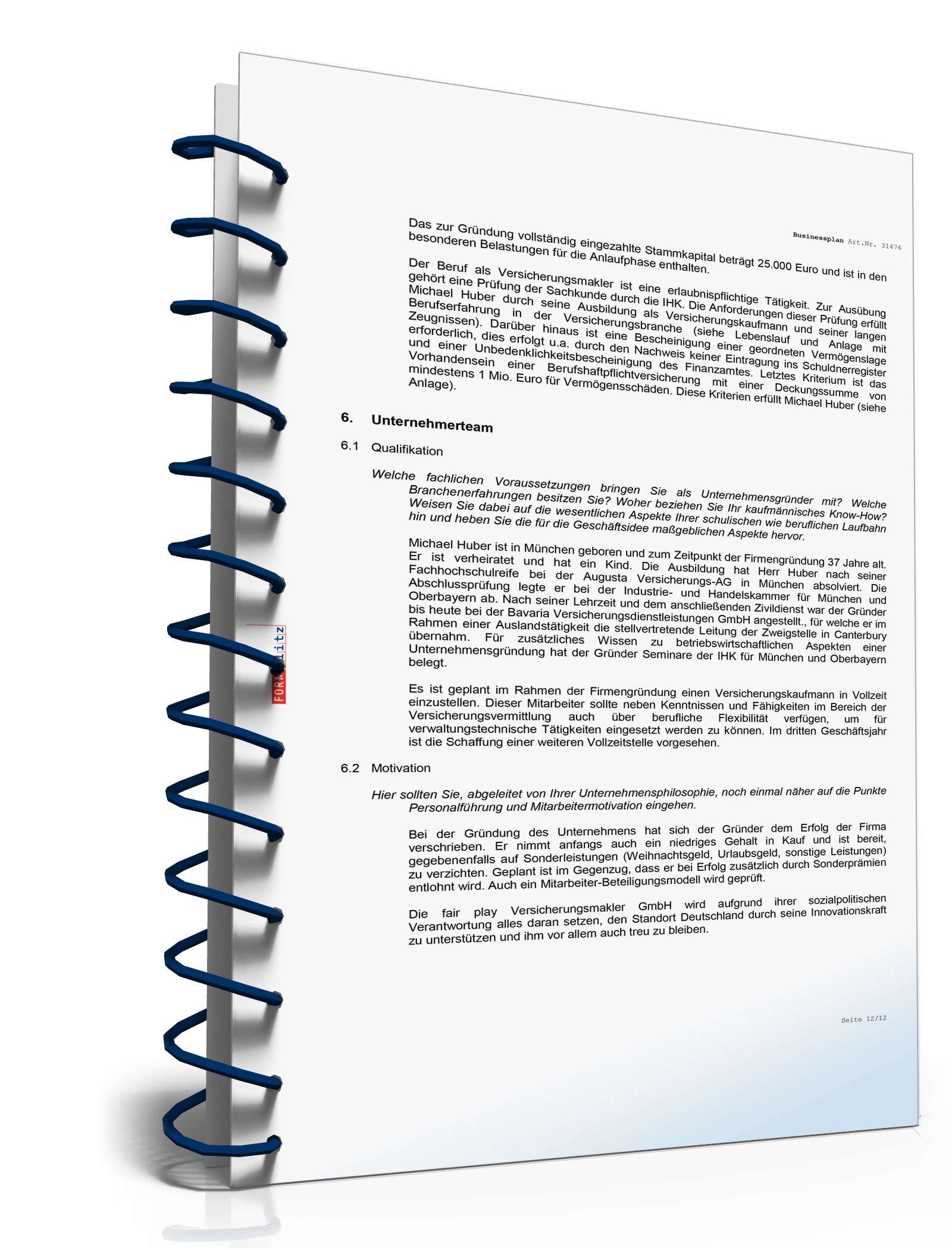 Businessplan Versicherungsmakler Excel. Seite: 14