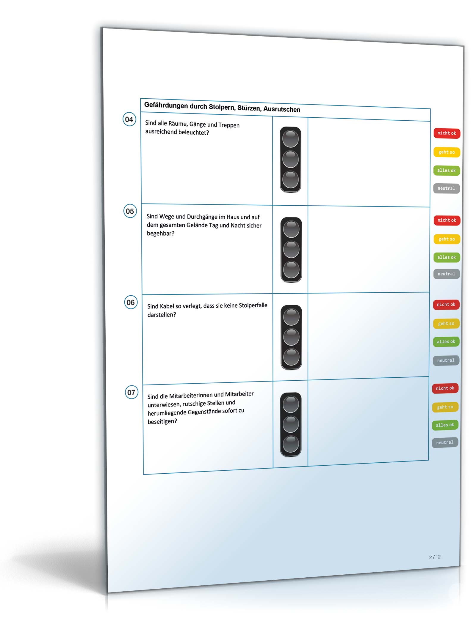 Gefährdungsbeurteilung Kleinbetriebe Büro PDF. Seite: 2