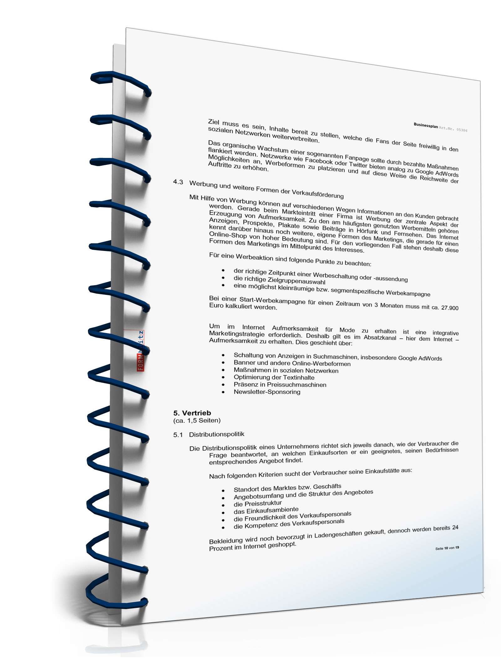 Businessplan E-Commerce Excel. Seite: 8