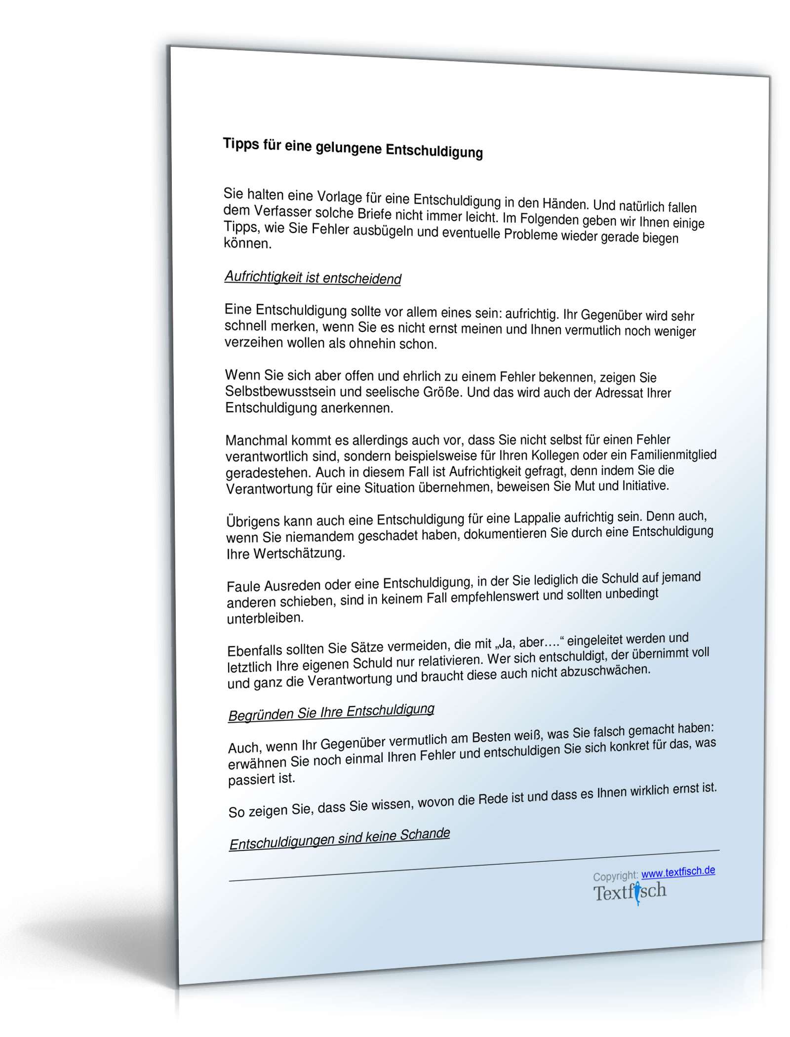 Entschuldigung nicht eingehaltenes Versprechen PDF. Seite: 3