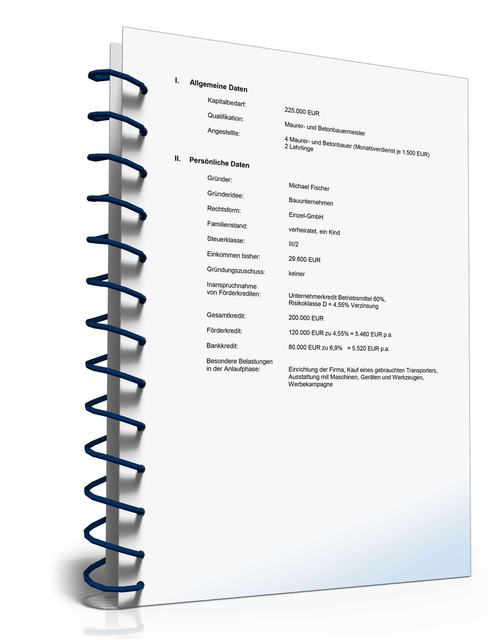 Businessplan Bauunternehmen Excel. Seite: 7