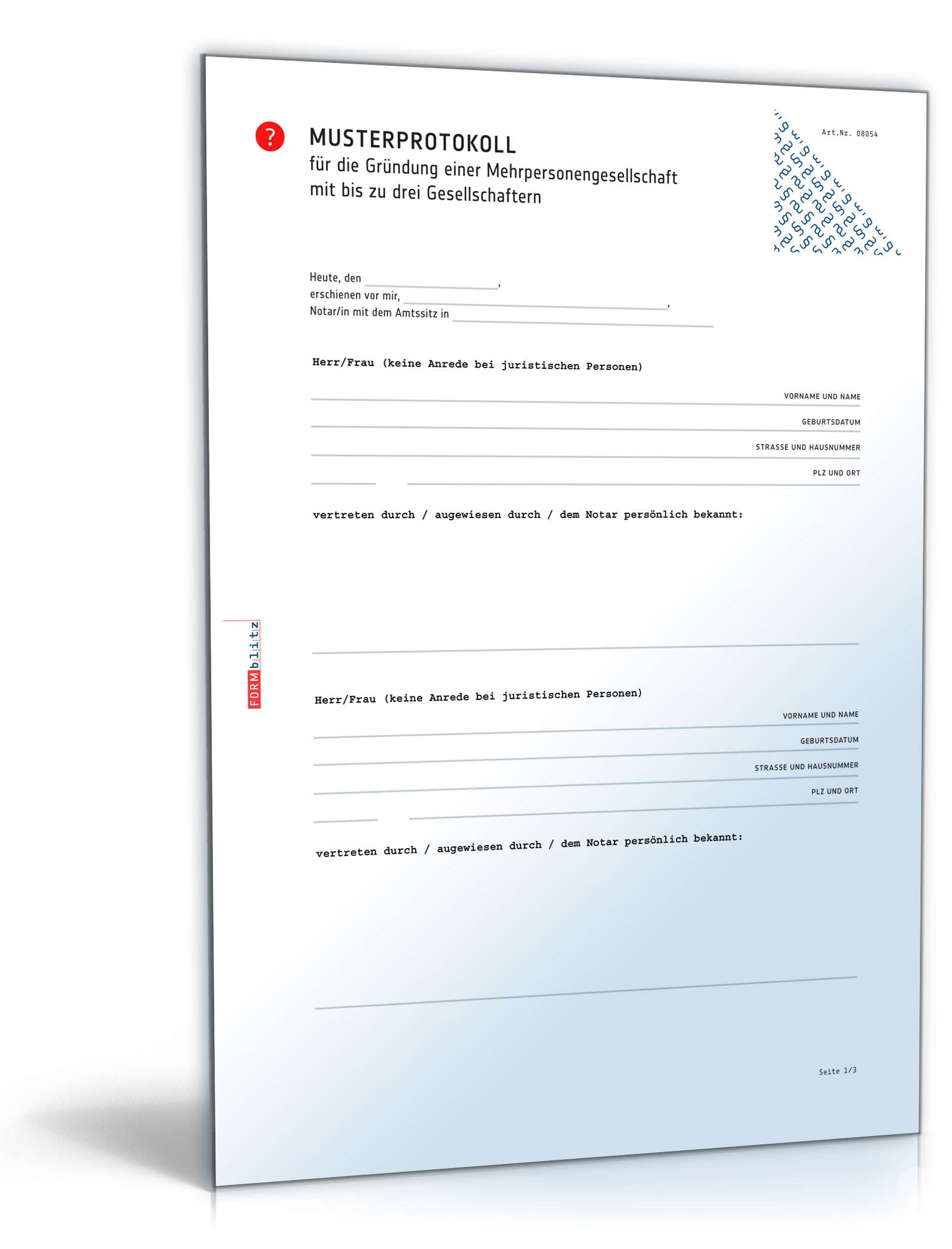 Musterprotokoll Mehrpersonengesellschaft PDF