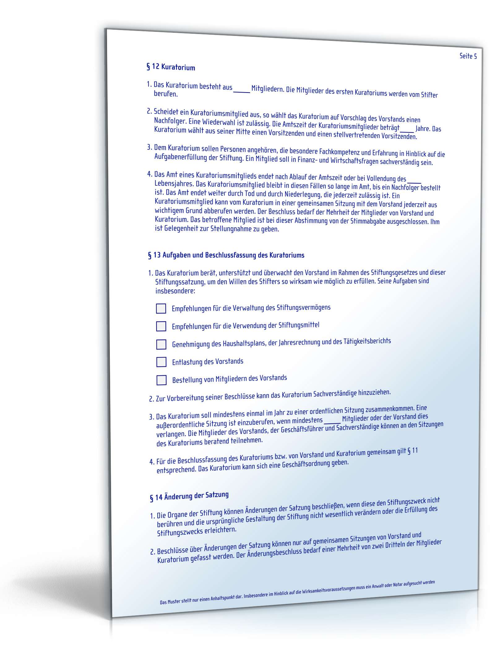 Mustersatzung Stiftung PDF. Seite: 4