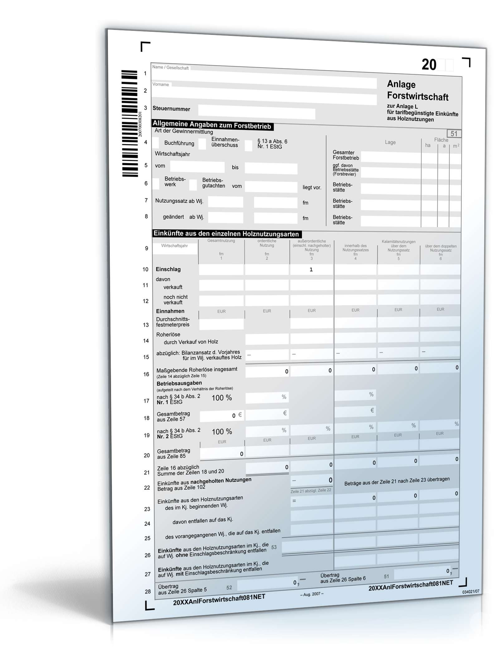 Anlage Forstwirtschaft 2008 PDF