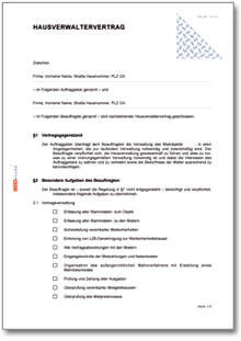 Hausverwaltervertrag Word
