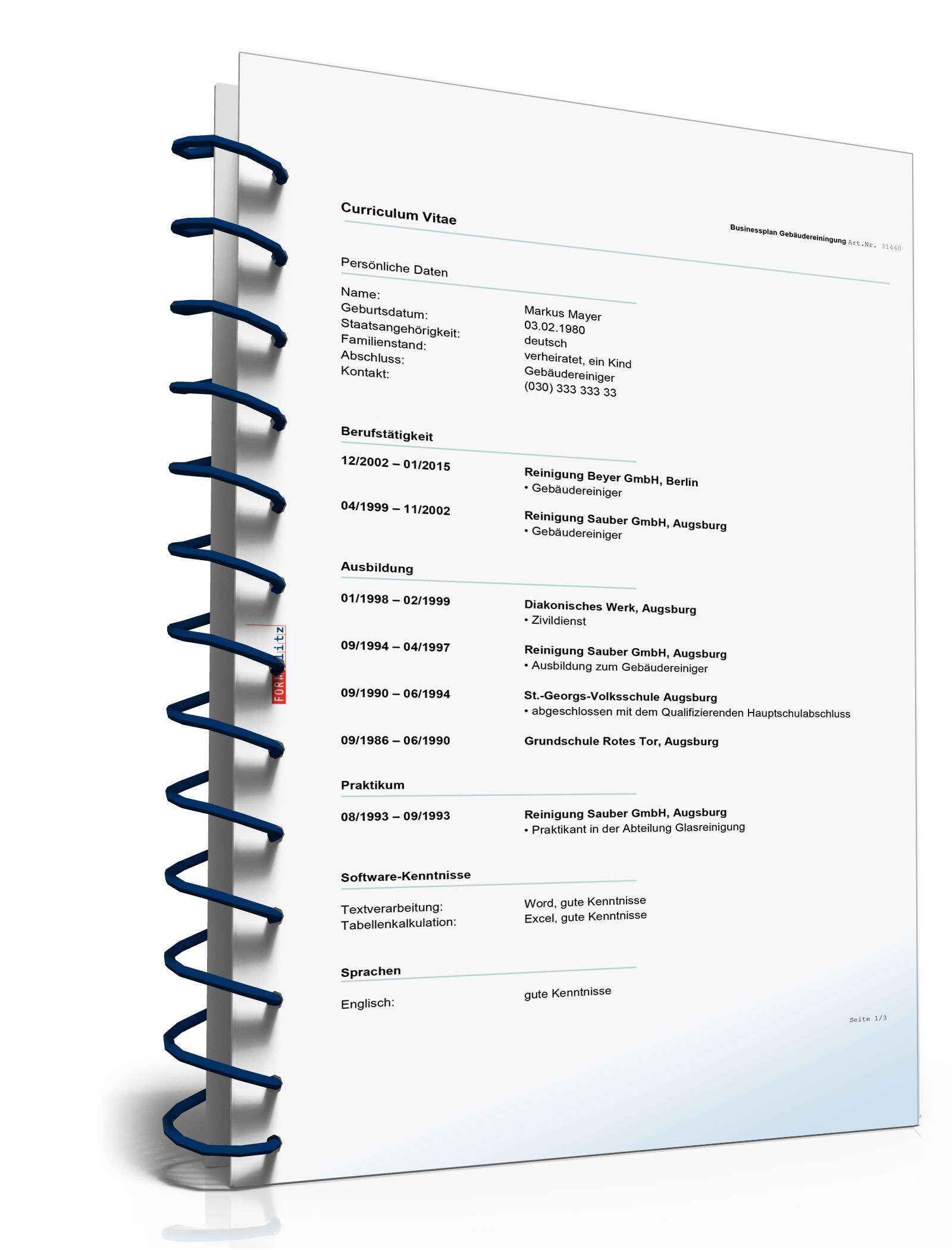 Businessplan Gebäudereinigung Excel. Seite: 16