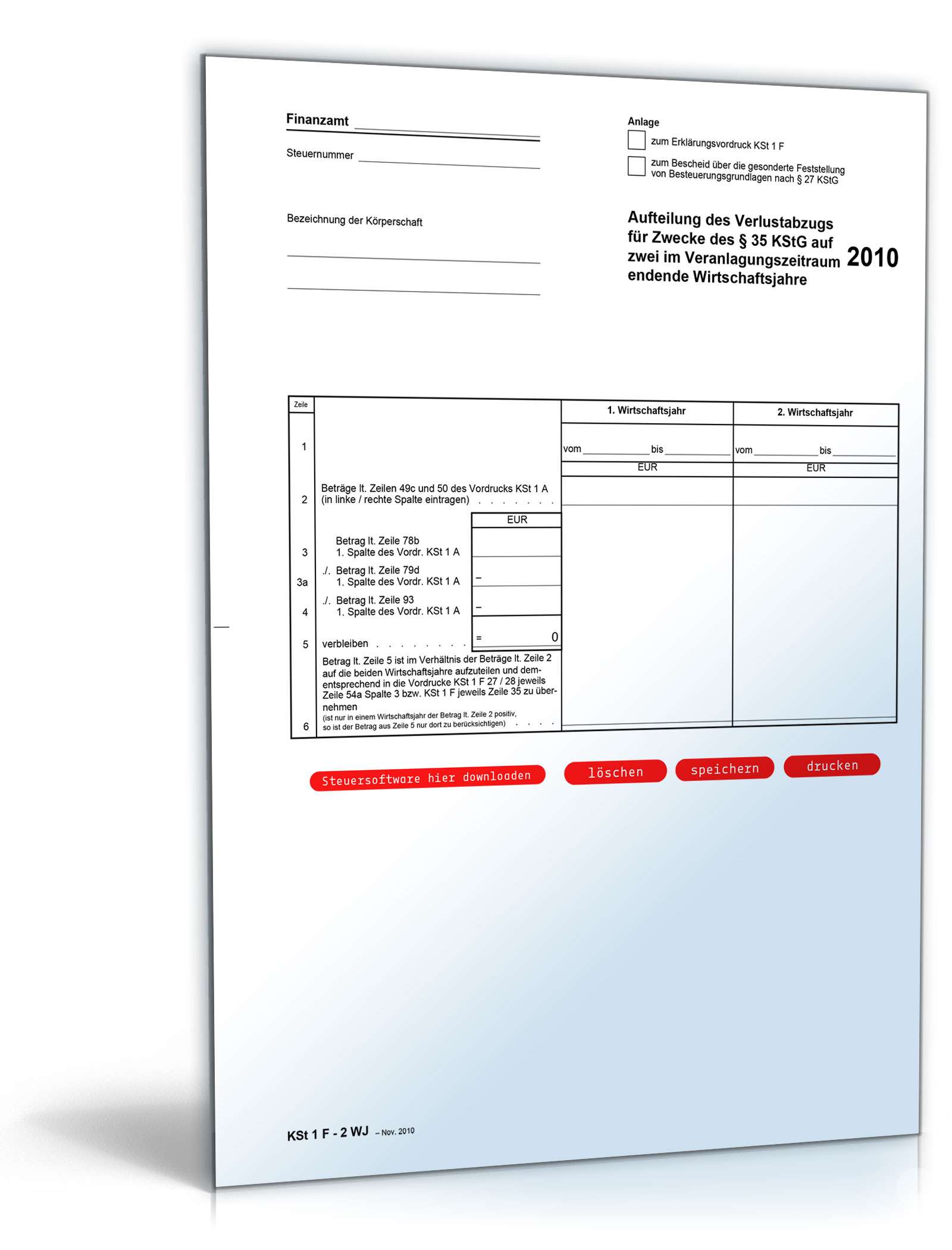 Aufteilung des Verlustabzugs 2010 PDF