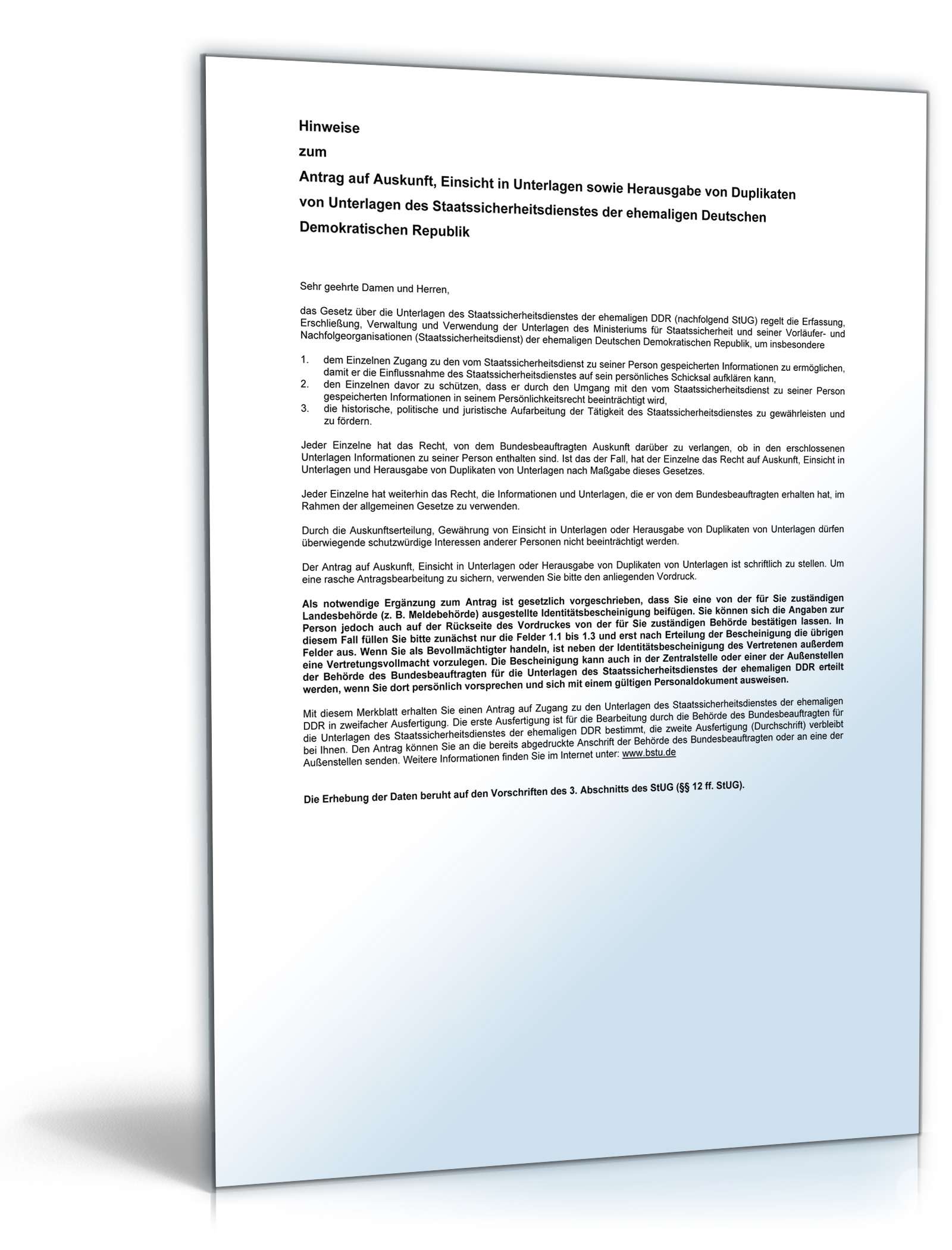 Antrag auf Einsichtnahme in Stasi-Akten PDF. Seite: 3