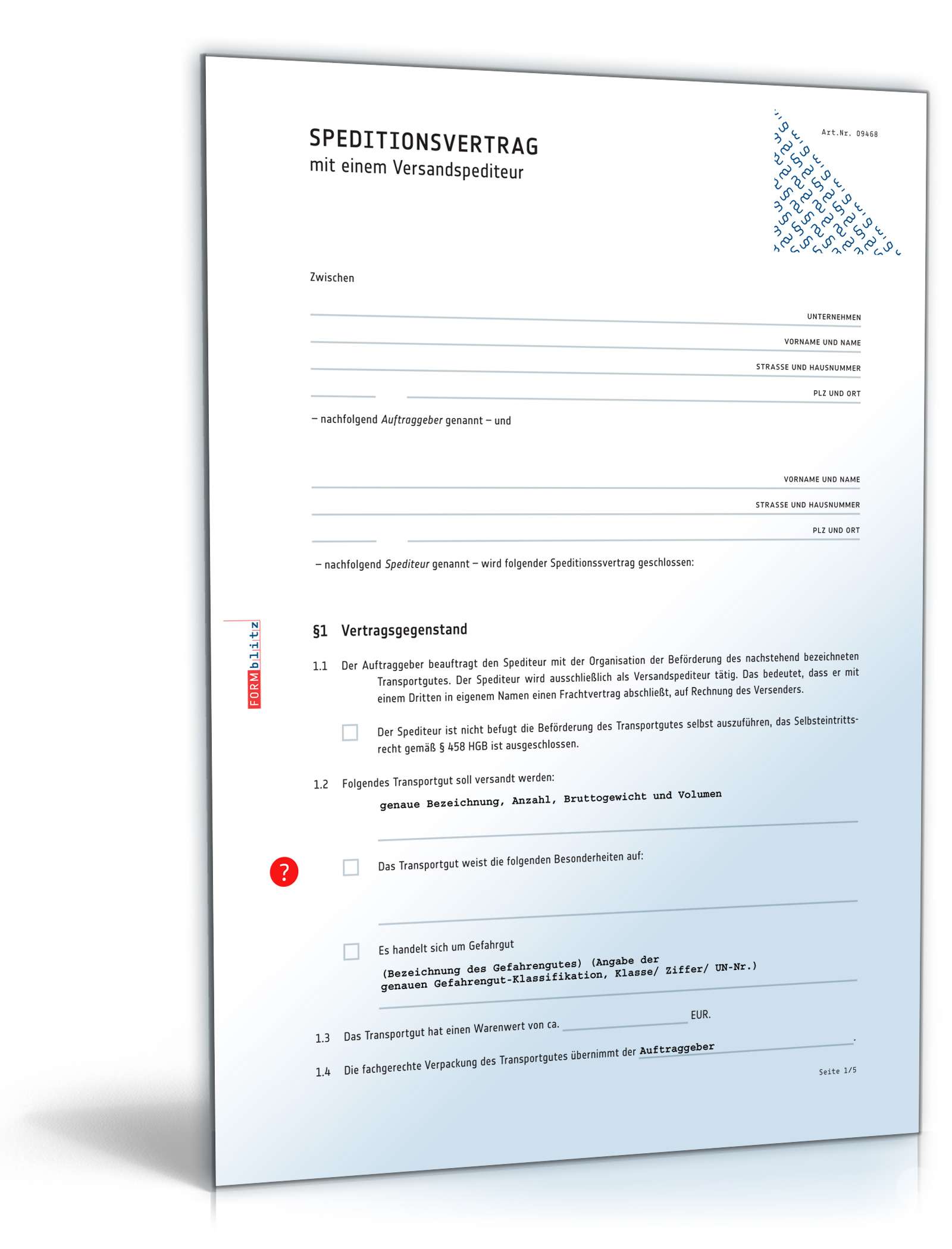 Speditionsvertrag PDF