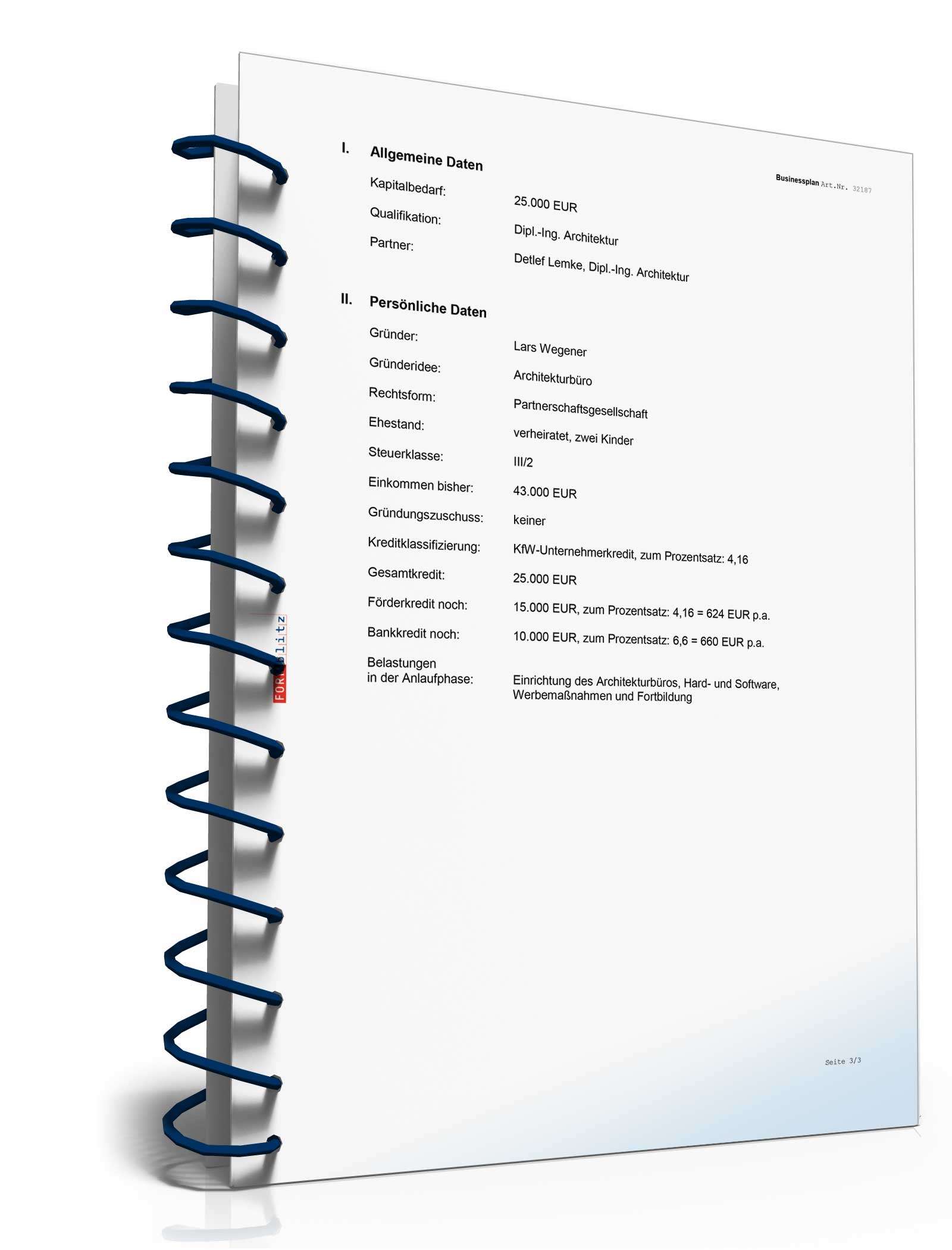 Businessplan Architekturbüro Excel. Seite: 6