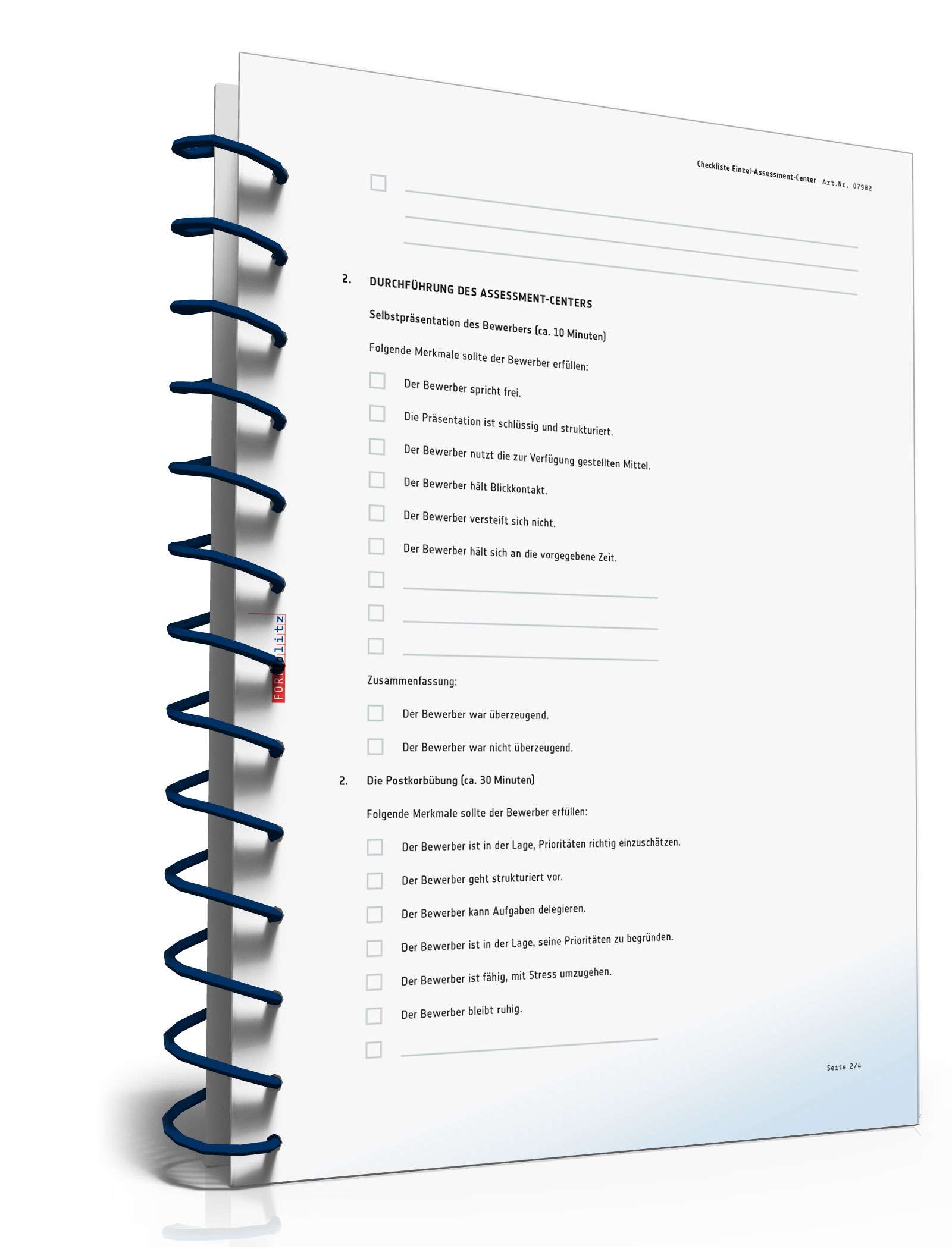 Checkliste Einzel-Assessment-Center PDF. Seite: 2