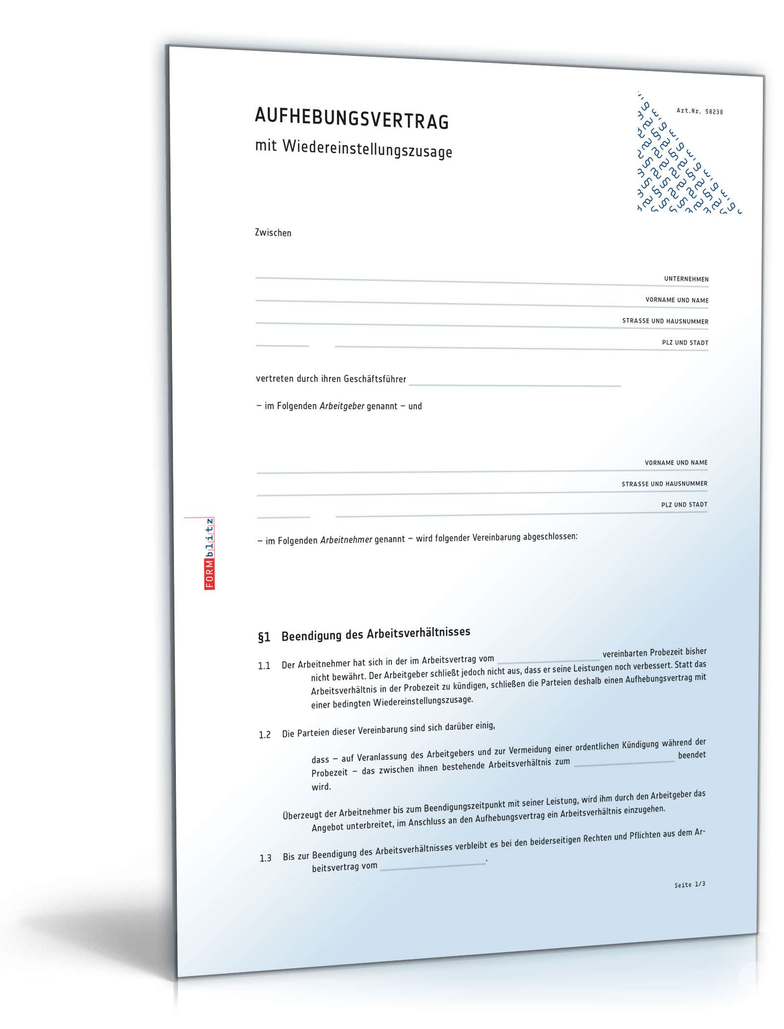 Probezeitverlängerung durch Aufhebungsvertrag PDF
