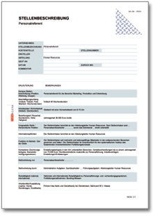 Stellenbeschreibung Personalreferent Excel
