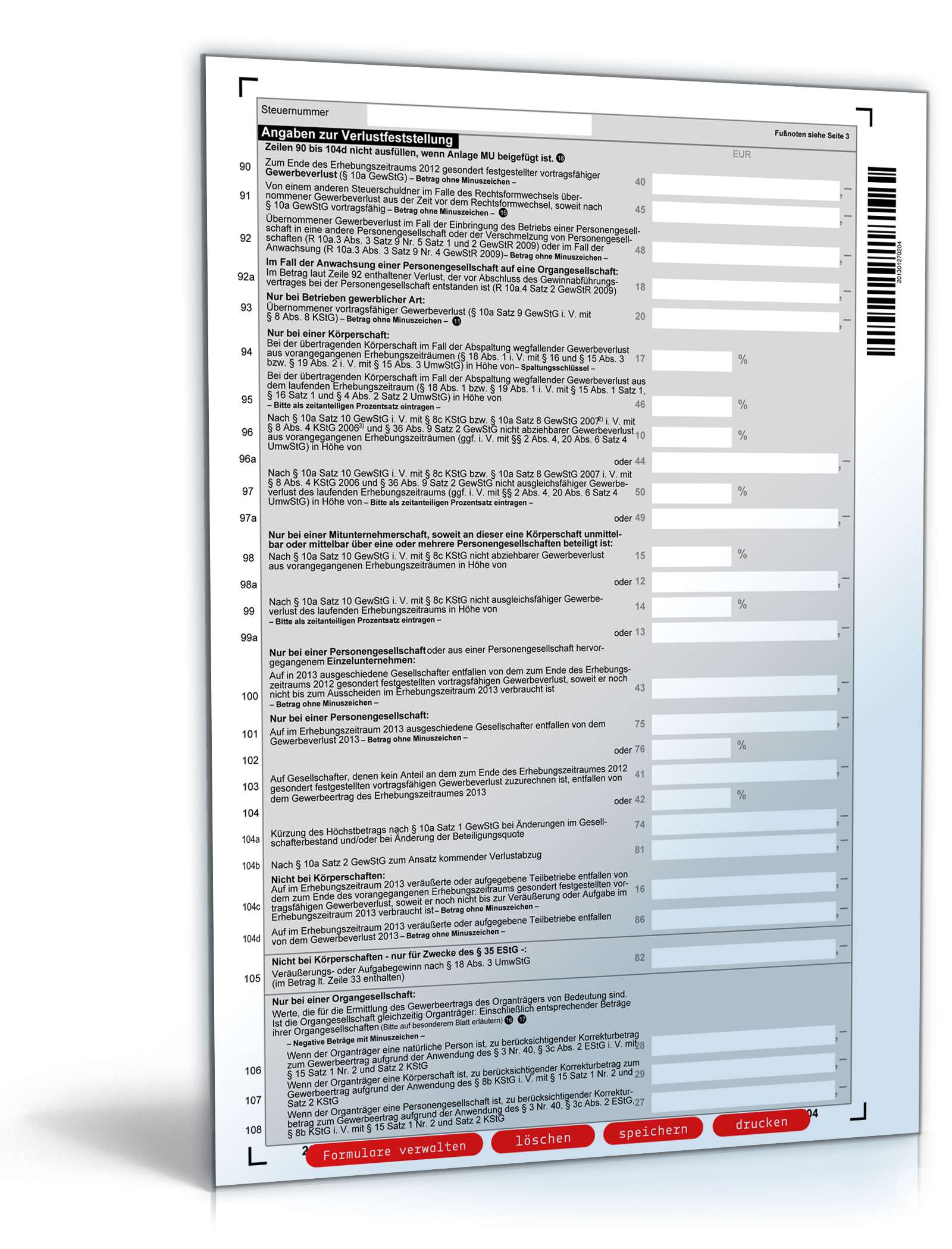Gewerbesteuererklärung 2013 PDF. Seite: 4