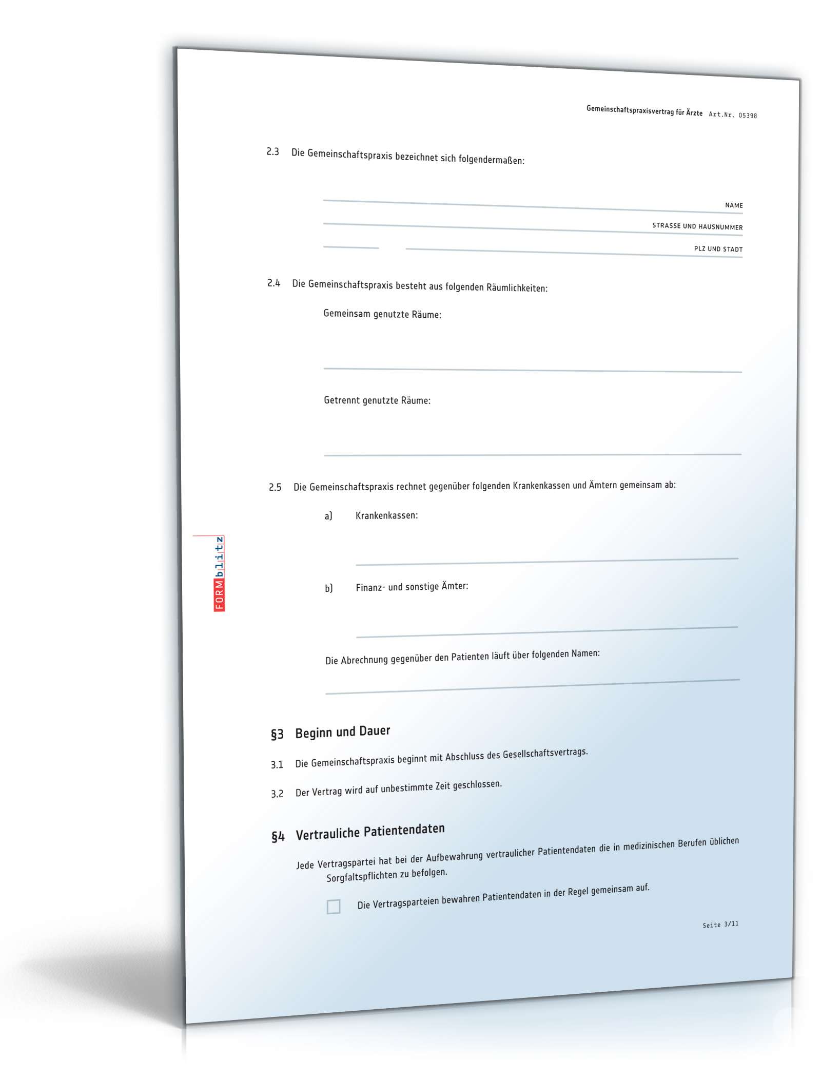 Gemeinschaftspraxisvertrag für Ärzte PDF. Seite: 3