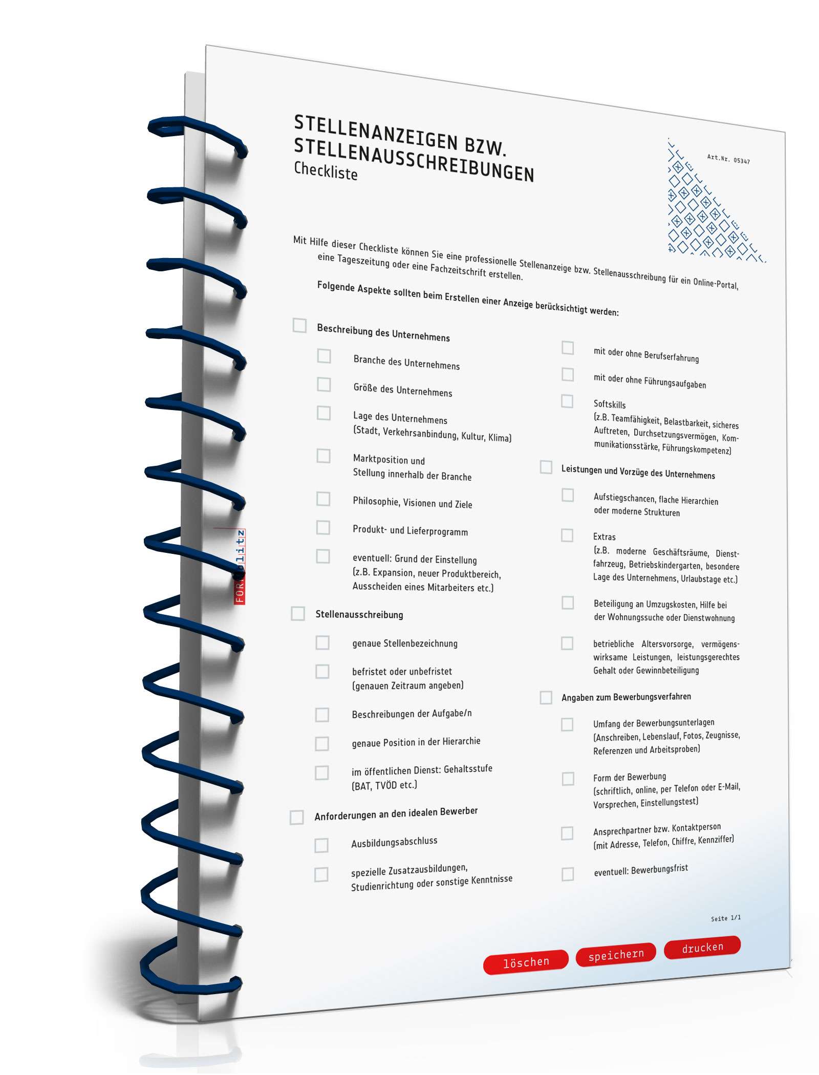 Checkliste Stellenausschreibung PDF