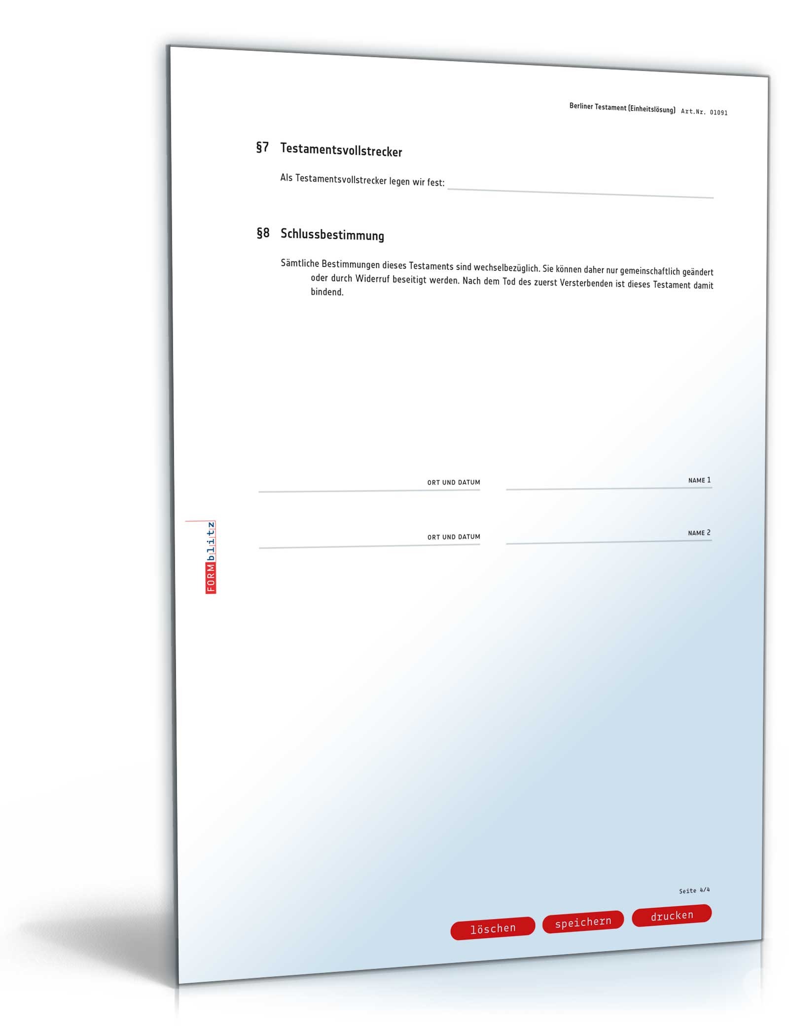 Berliner Testament Einheitslösung PDF. Seite: 4