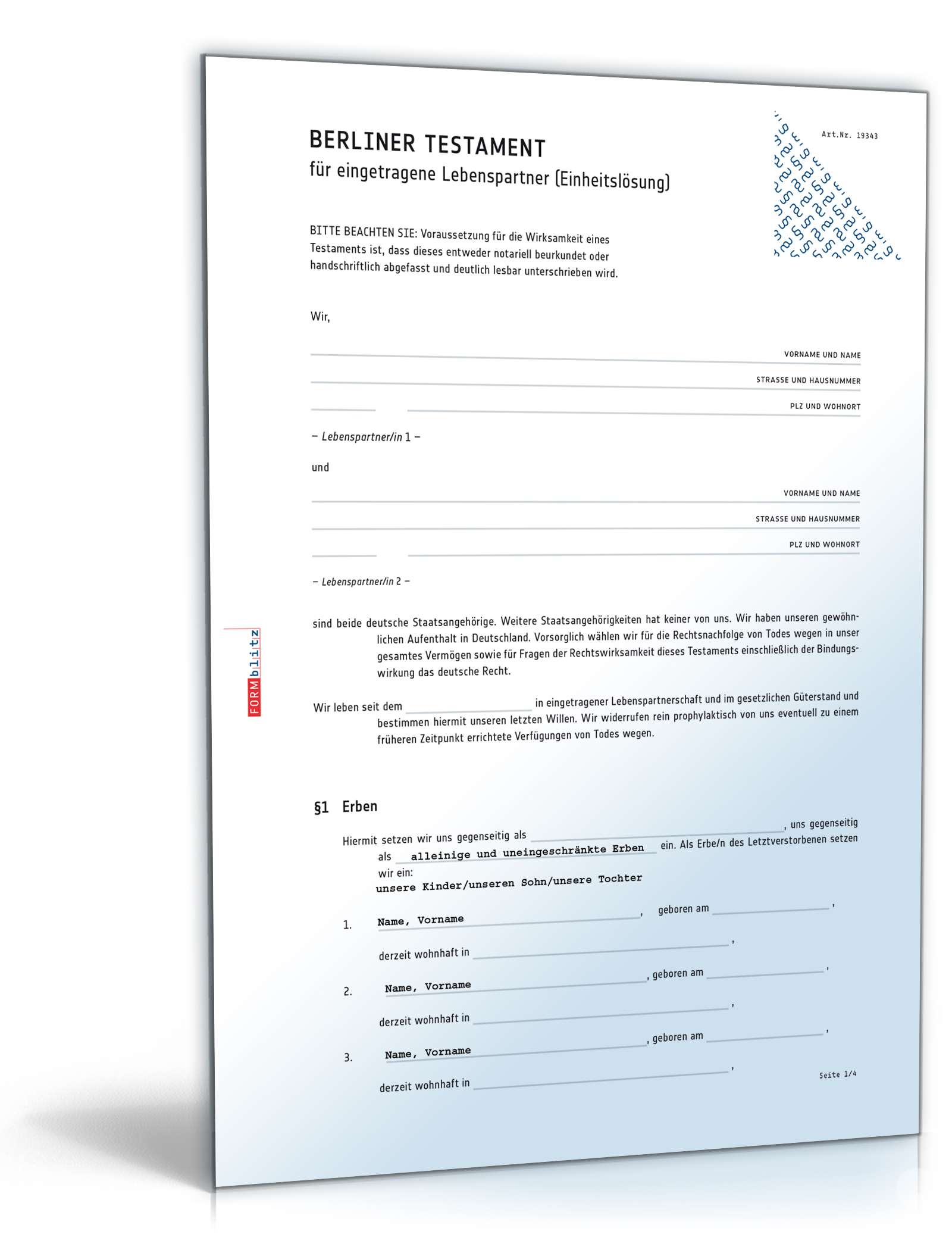 Berl. Testament eingetragene Lebenspartner Einheitslösung PDF