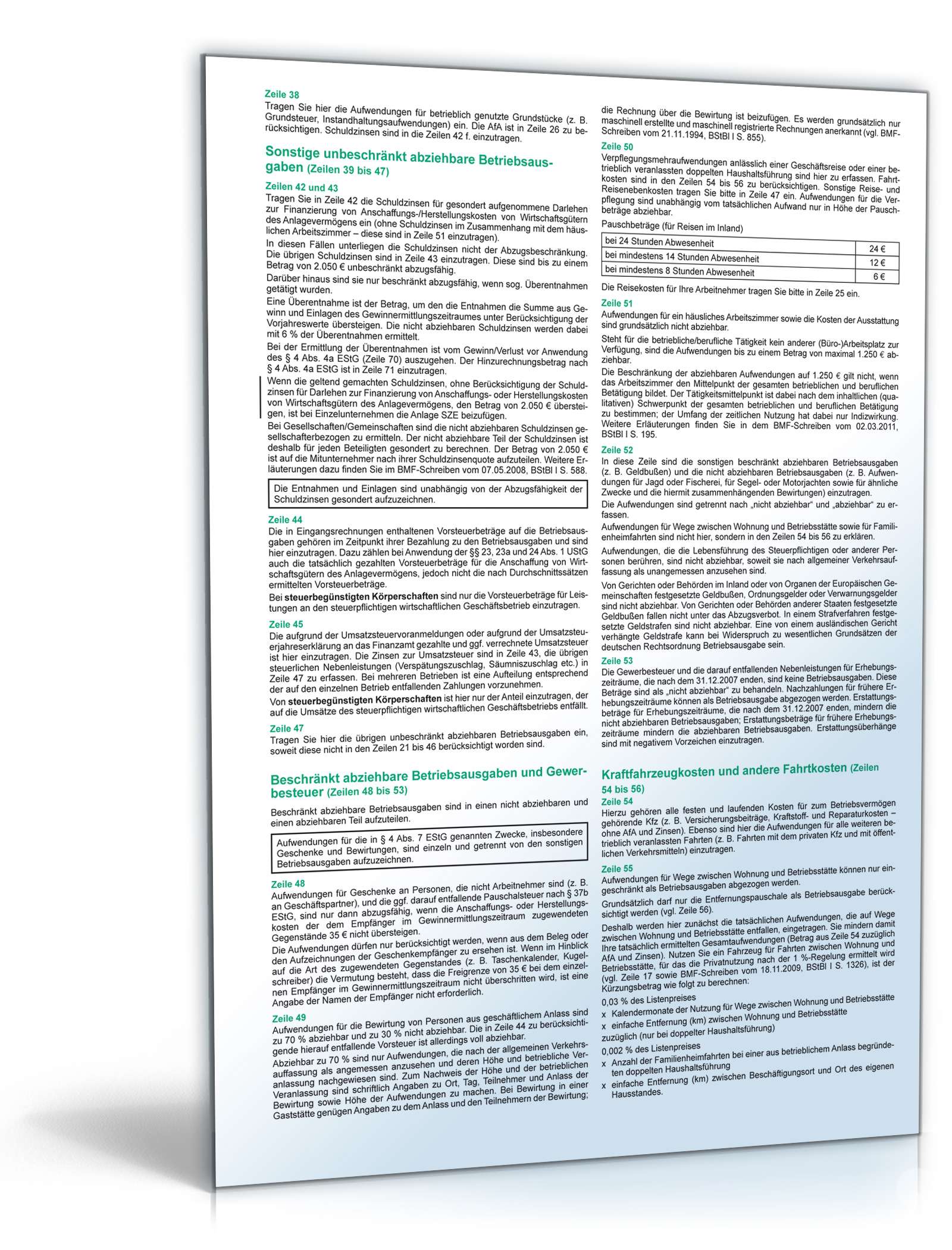 Anleitung Anlage EÜR 2012 PDF. Seite: 3