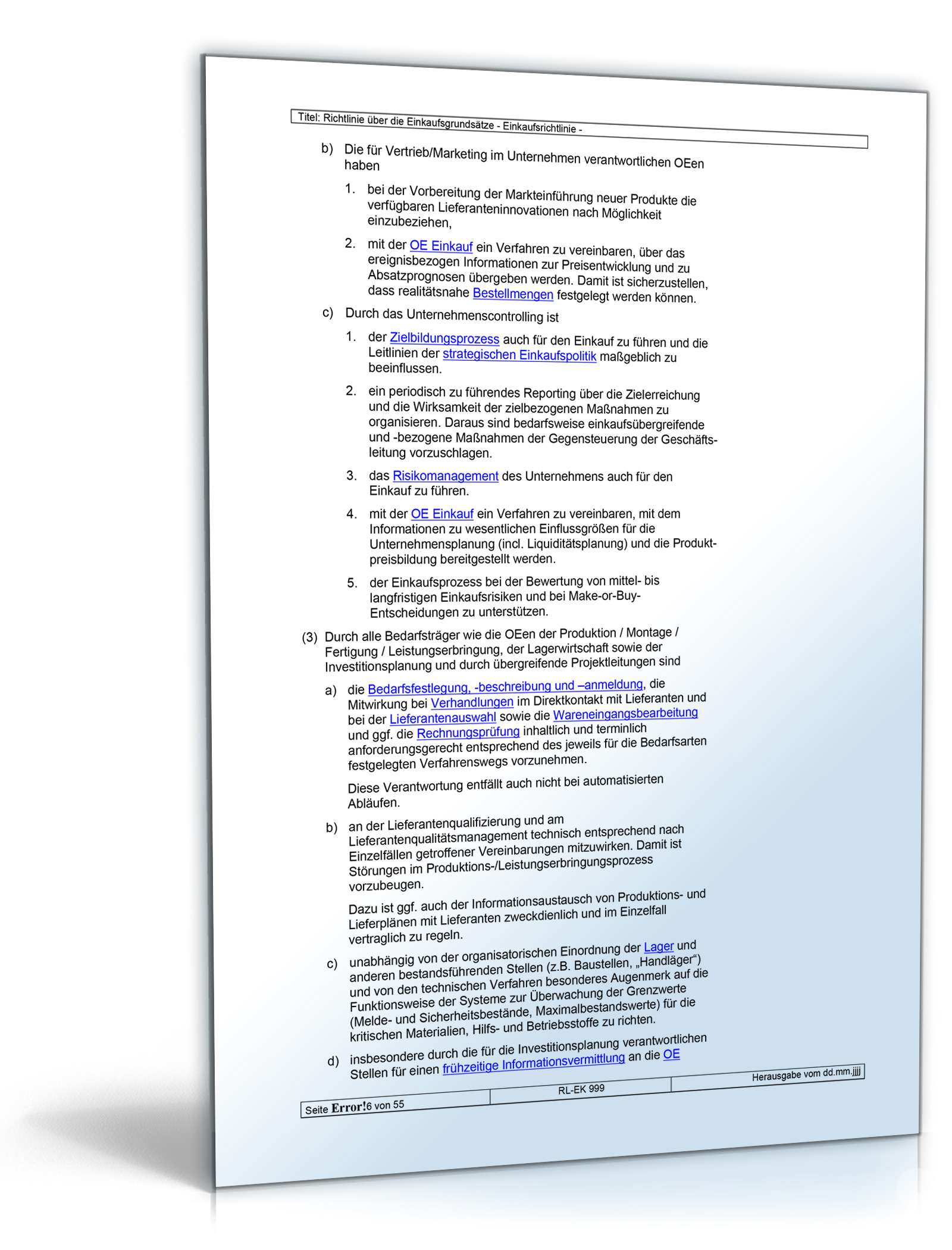 Richtlinien über die Einkaufsgrundsätze Word. Seite: 6