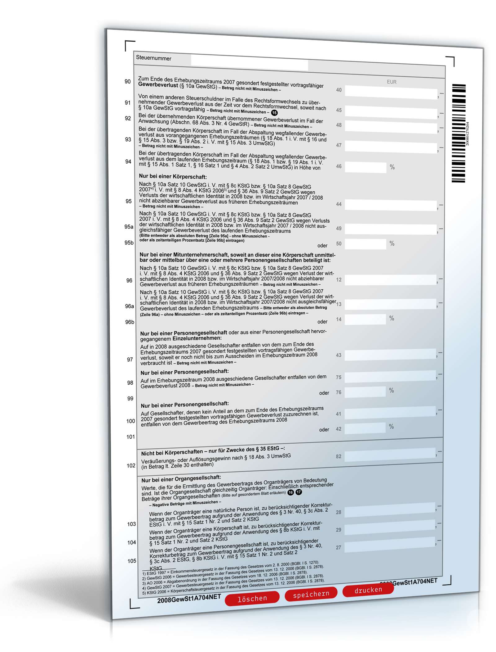 Gewerbesteuererklärung 2008 PDF. Seite: 4