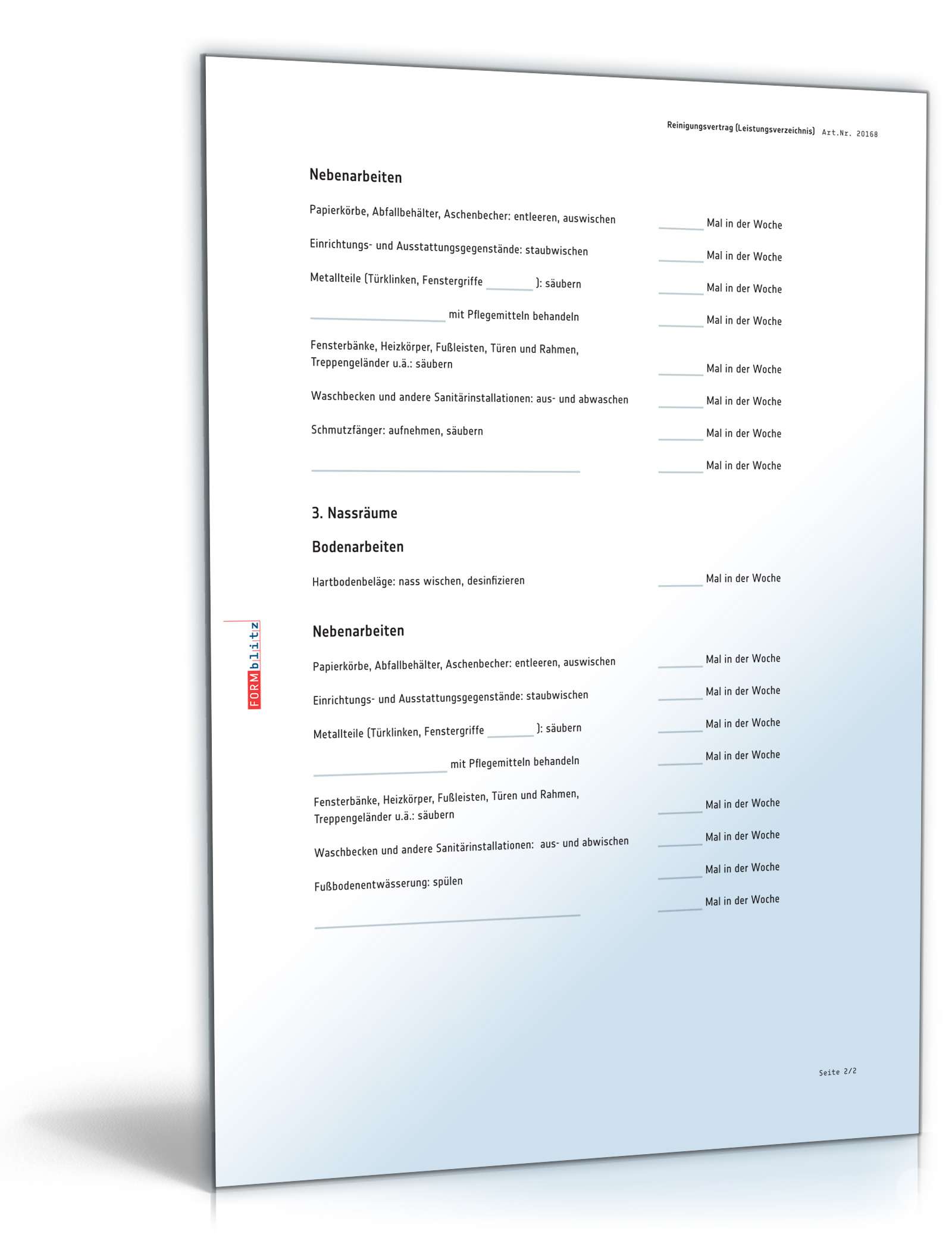 Reinigungsvertrag PDF. Seite: 8