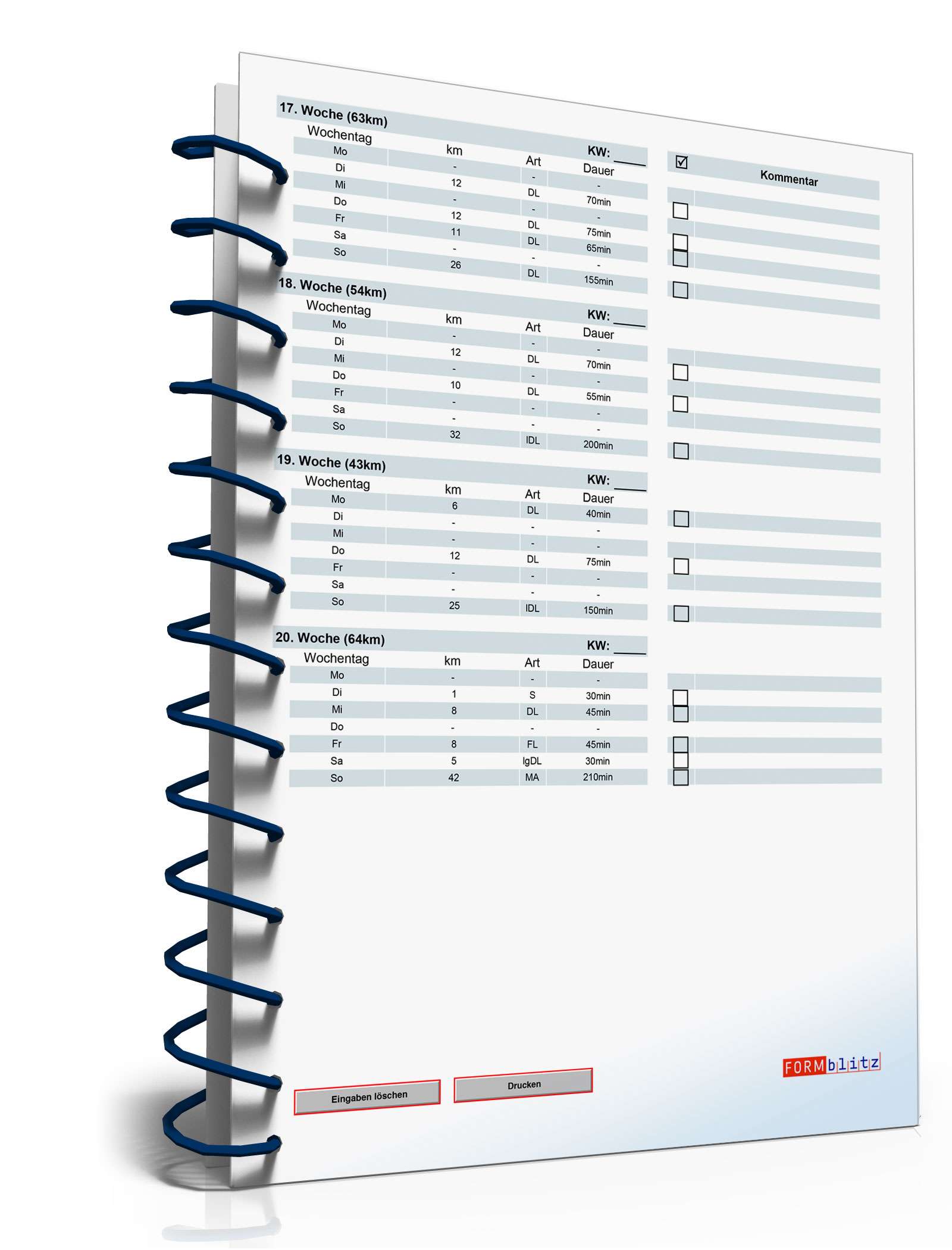 Marathon-Trainingsplan für 3:30 Stunden Zielzeit PDF. Seite: 5