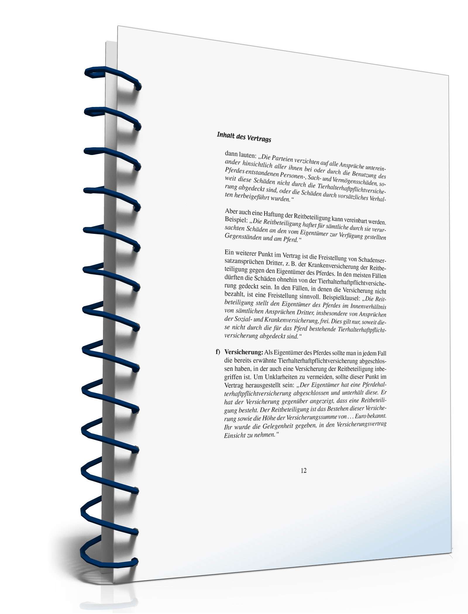 Ratgeber Reitbeteiligungsvertrag PDF. Seite: 12