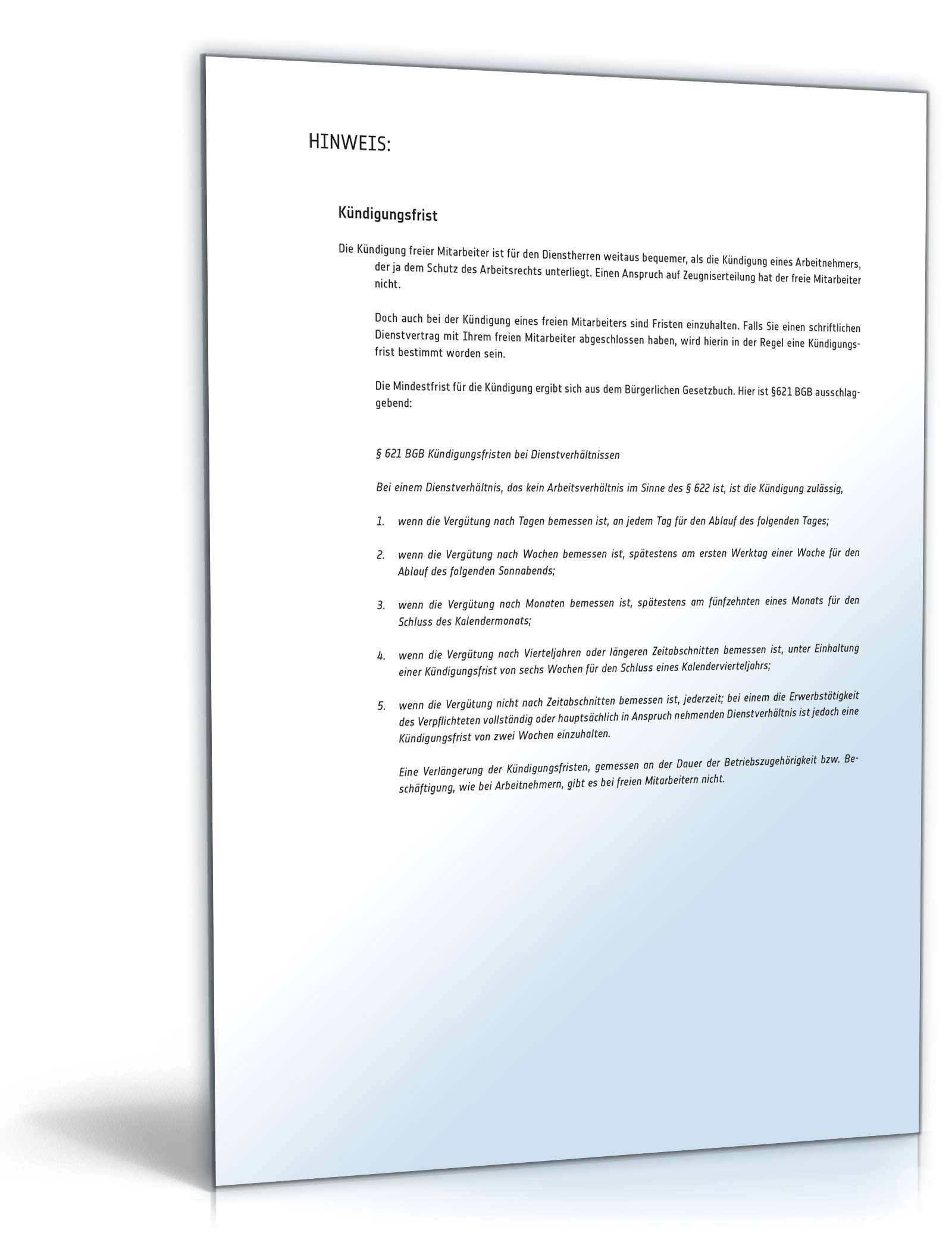 Kündigung freier Mitarbeiter PDF. Seite: 2