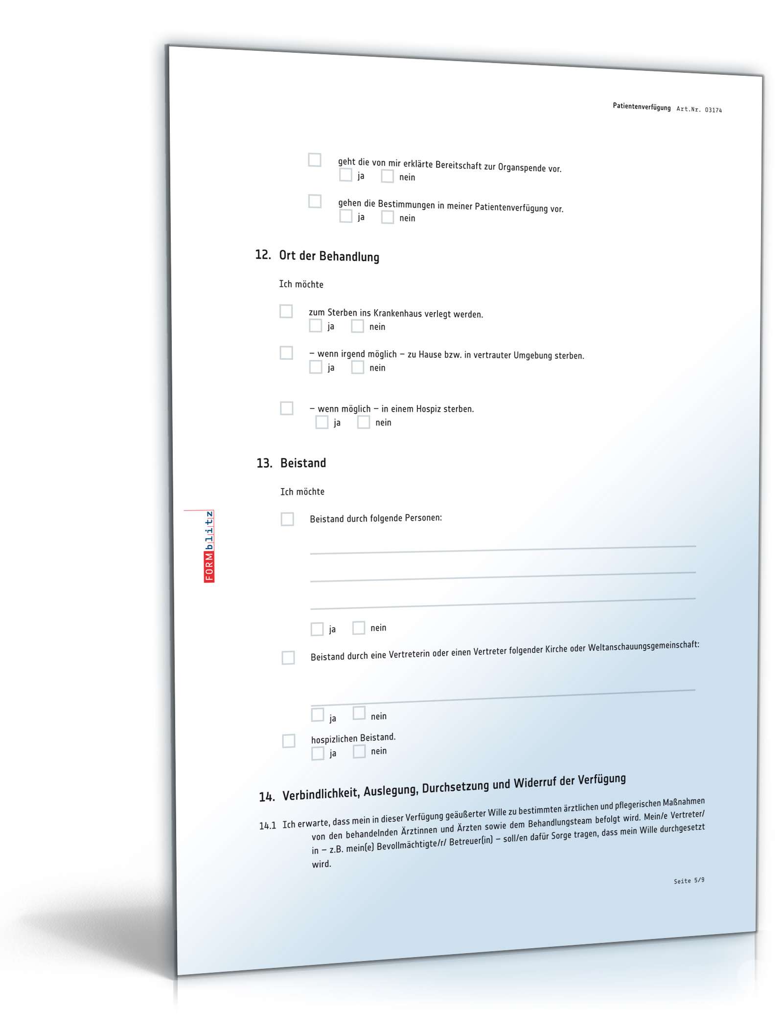 Patientenverfügung PDF. Seite: 6