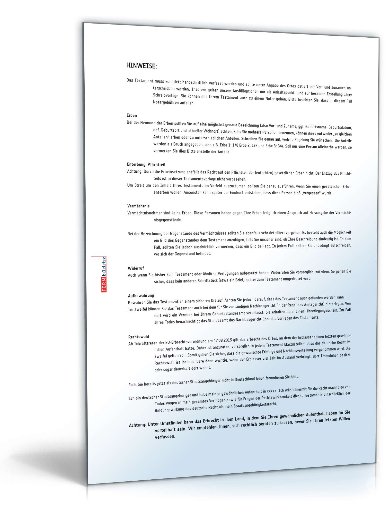Digitales Testament plus Ratgeber Excel. Seite: 6
