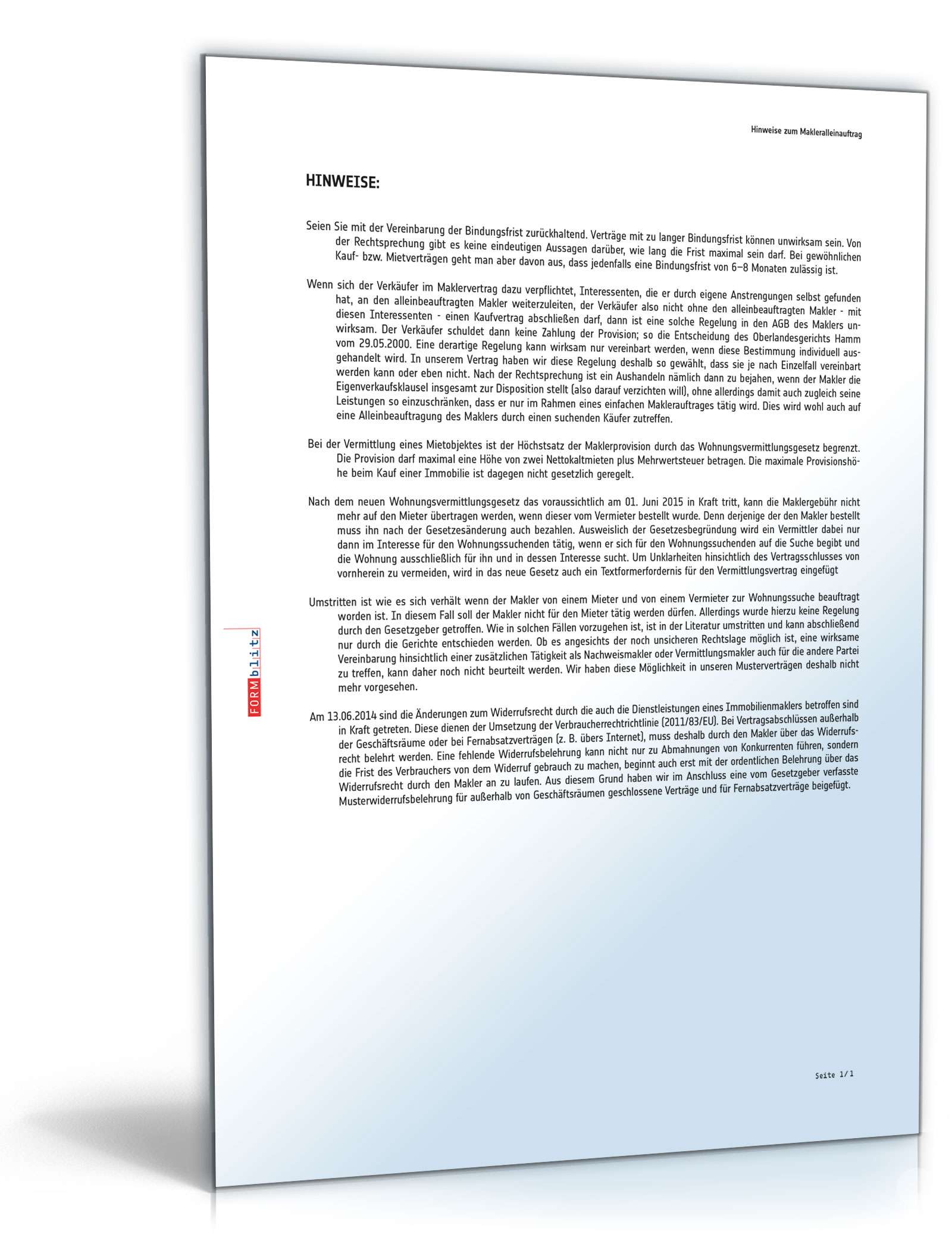 Qualifizierter Makleralleinauftrag Suchauftrag Kaufobjekt PDF. Seite: 7