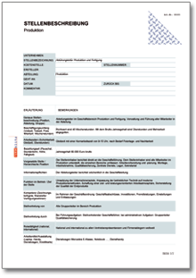 Stellenbeschreibung Abteilungsleitung Excel