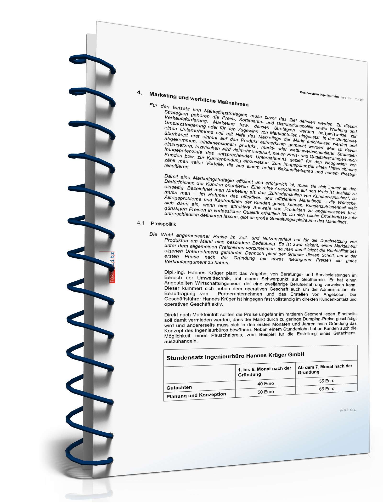 Businessplan Ingenieurbüro Excel. Seite: 8